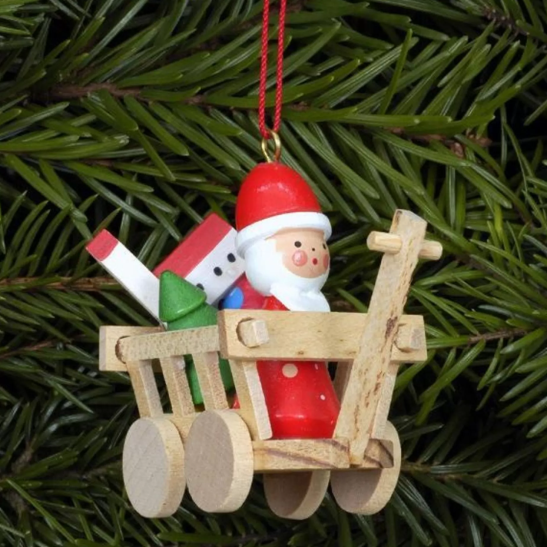 Christian Ulbricht Alpine Santa In Wagon - Christmas Tree Decoration | All Tree Decorations