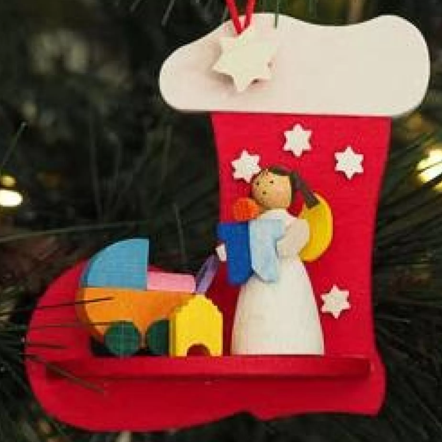 Graupner Angel In A Stocking (Baby & Pram) - Christmas Tree Decoration | All Tree Decorations