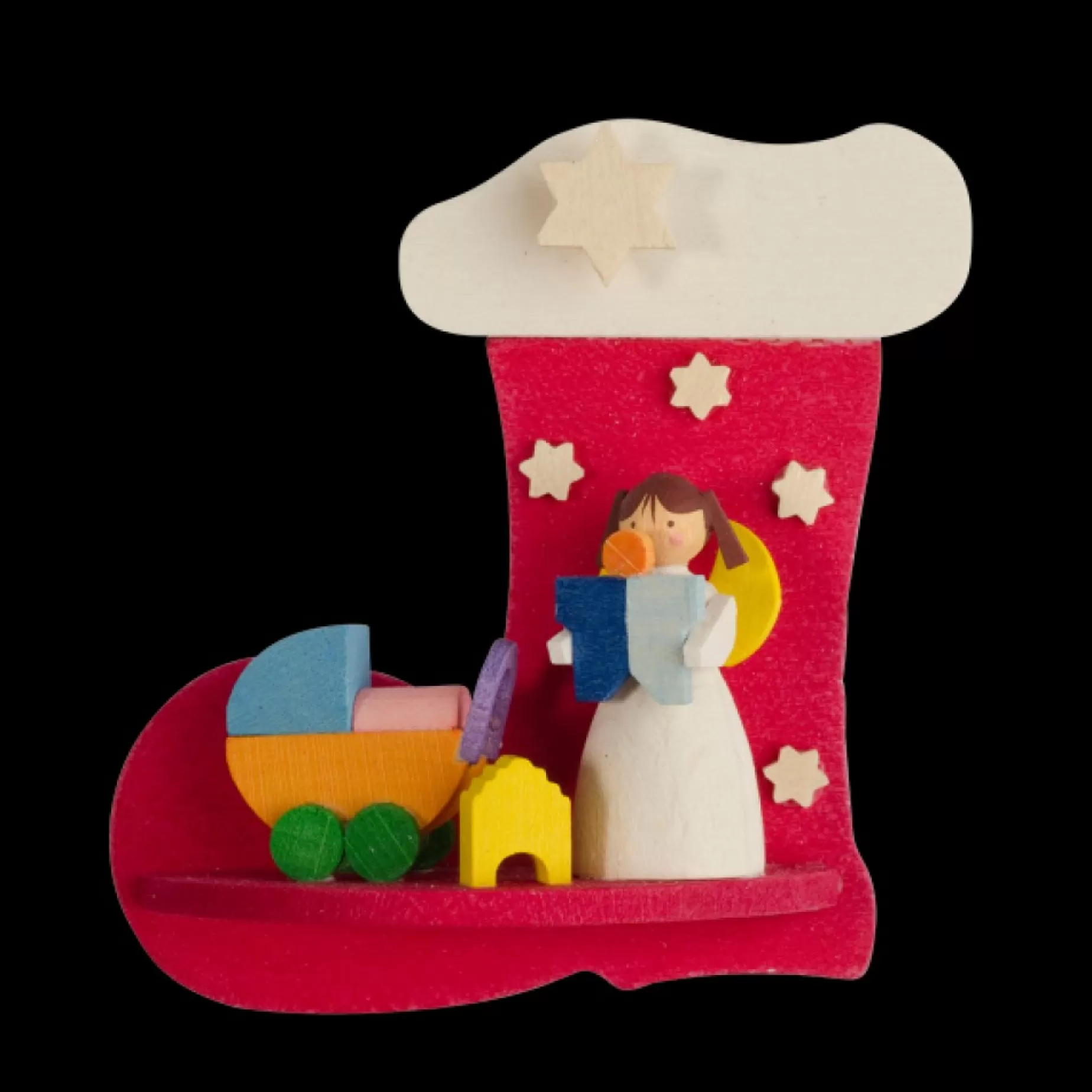 Graupner Angel In A Stocking (Baby & Pram) - Christmas Tree Decoration | All Tree Decorations