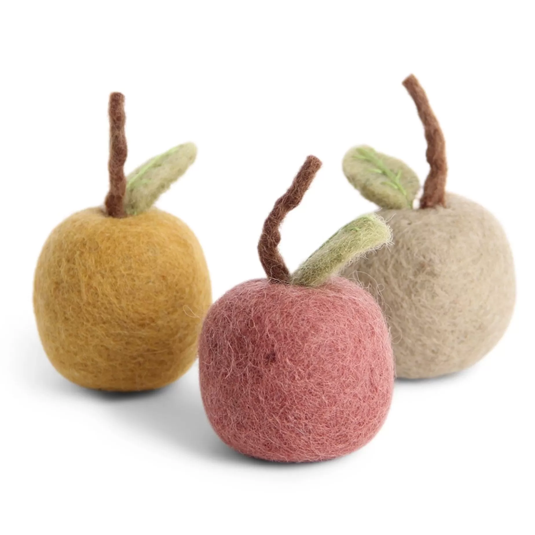 En Gry & Sif Apples - Pastel (Set Of 3) - Hanging Decorations | Felt Christmas Tree Decorations