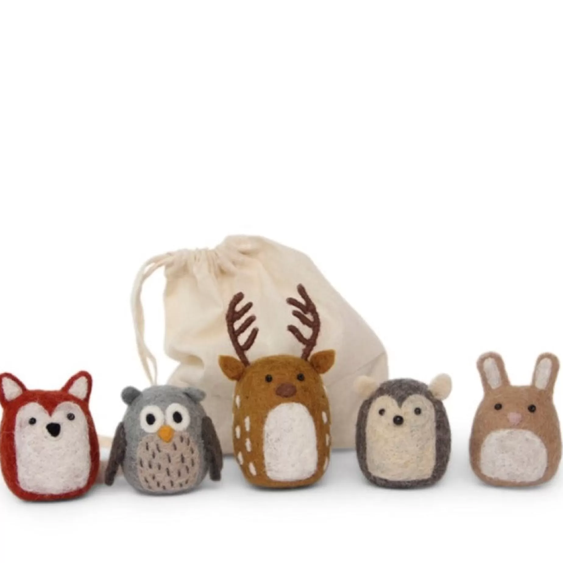 En Gry & Sif Children'S Hanging Decoration Set - Forest Animals (Set Of 5) | All Tree Decorations