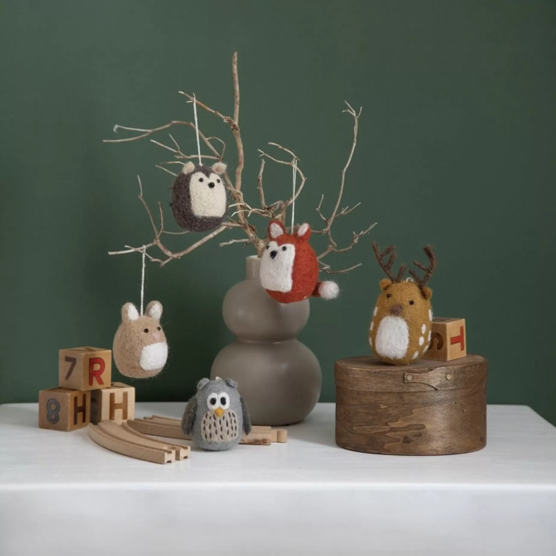 En Gry & Sif Children'S Hanging Decoration Set - Forest Animals (Set Of 5) | All Tree Decorations