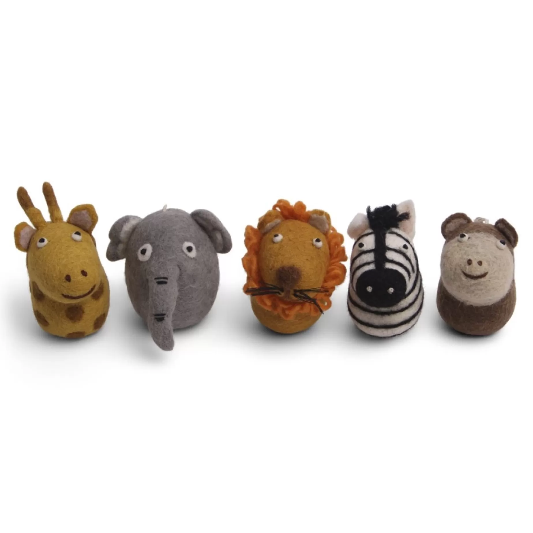 En Gry & Sif Children'S Hanging Decoration Set - Safari Animals (Set Of 5) | All Tree Decorations