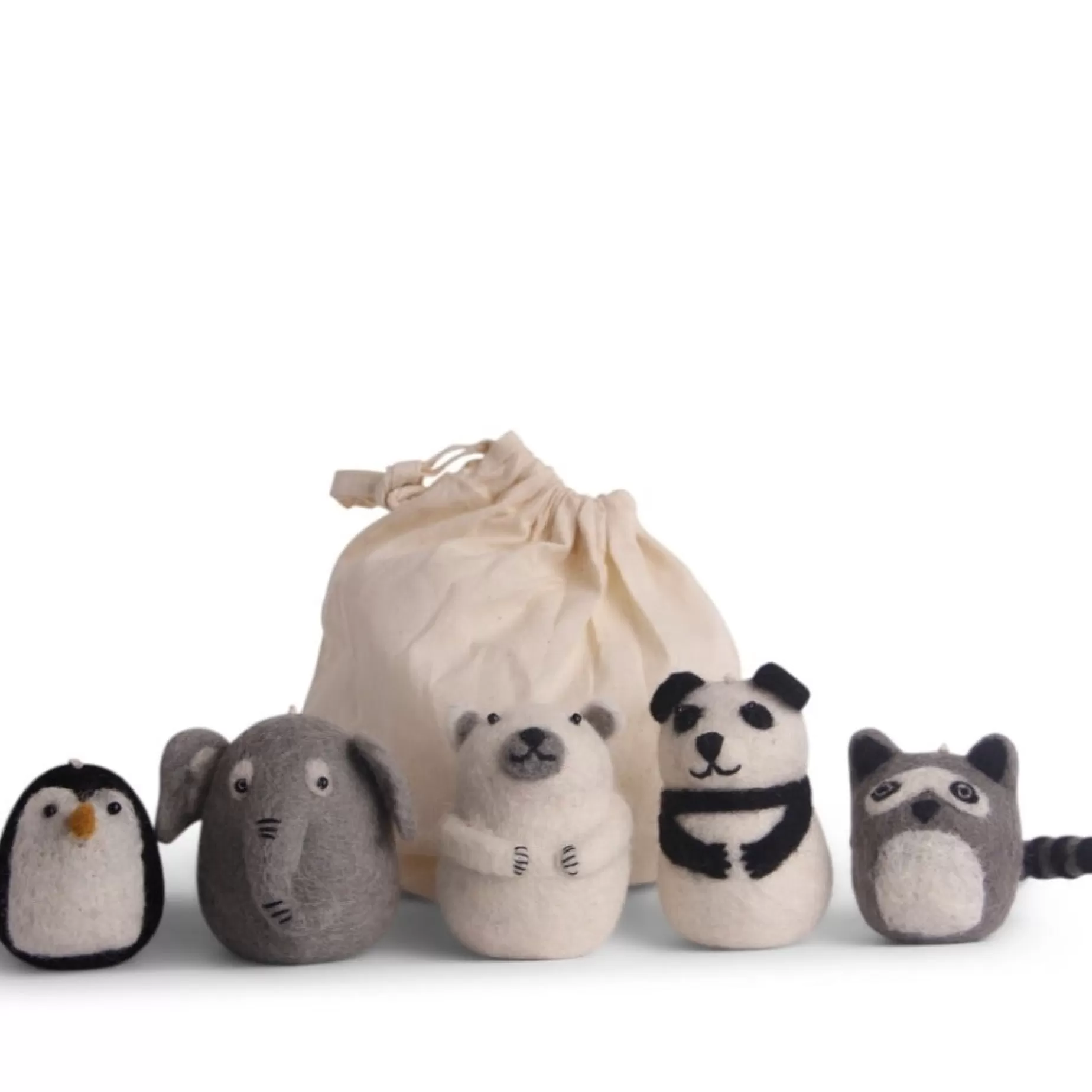 En Gry & Sif Children'S Hanging Decoration Set - Zoo Animals (Set Of 5) | All Tree Decorations