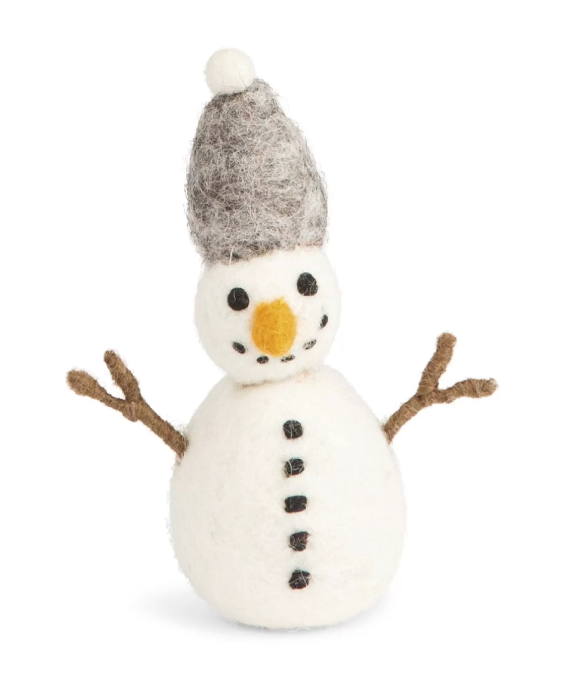 En Gry & Sif Christmas Figurine - Snowman (Grey) - Small | Felt Figurines