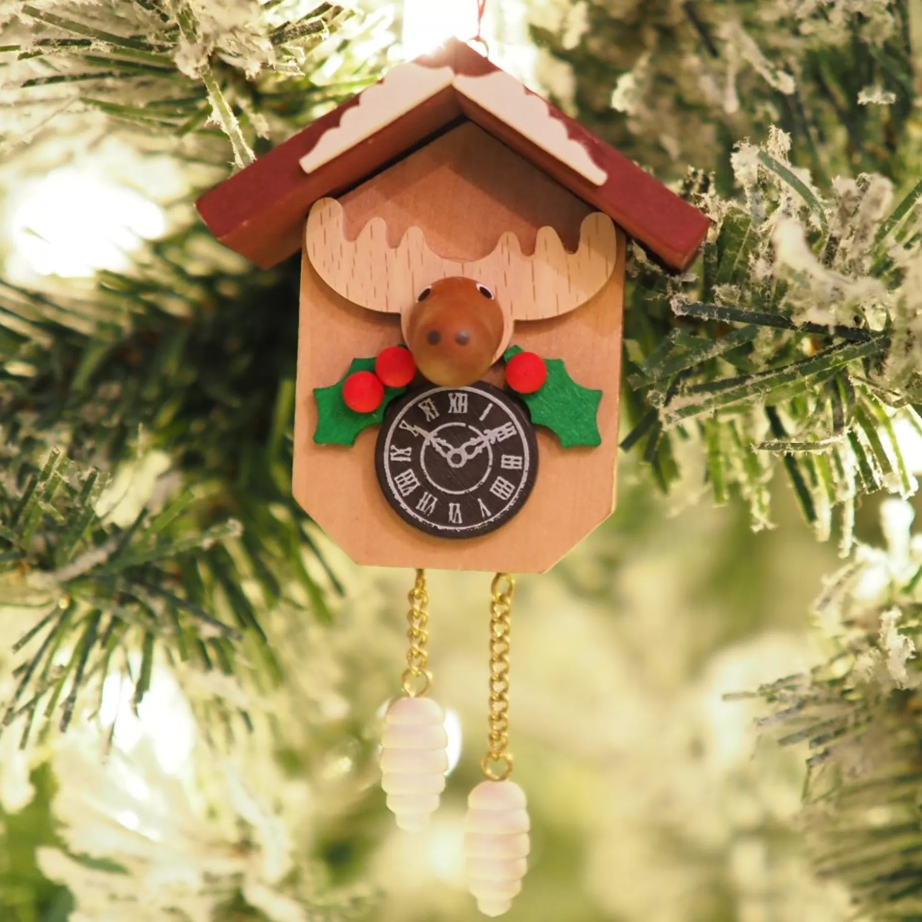 Christian Ulbricht Cuckoo Clock - Christmas Moose - Christmas Tree Decoration | All Tree Decorations