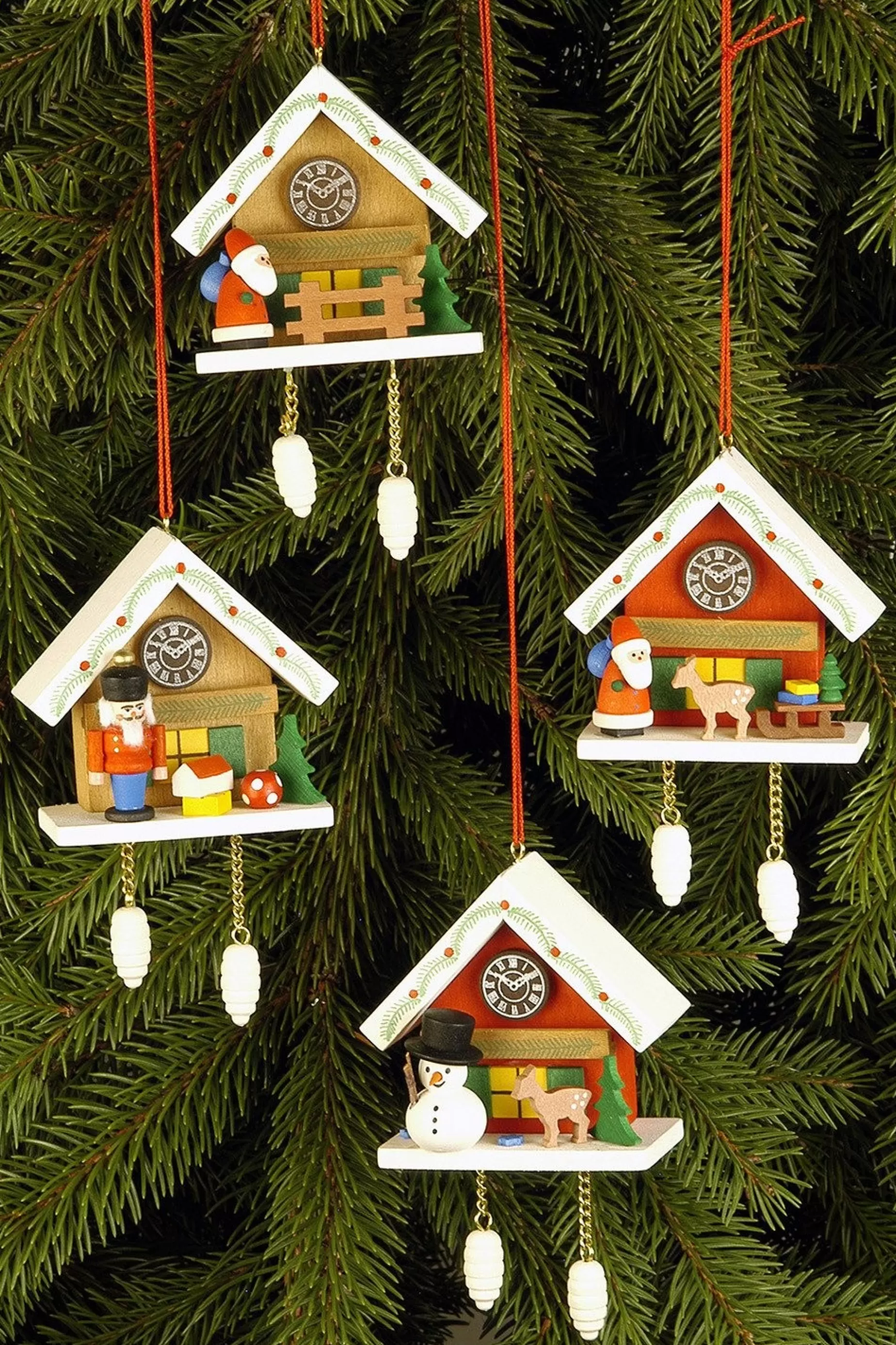 Christian Ulbricht Cuckoo Clock - Nutcracker Under Snow-Capped Roof - Christmas Tree Decoration | All Tree Decorations