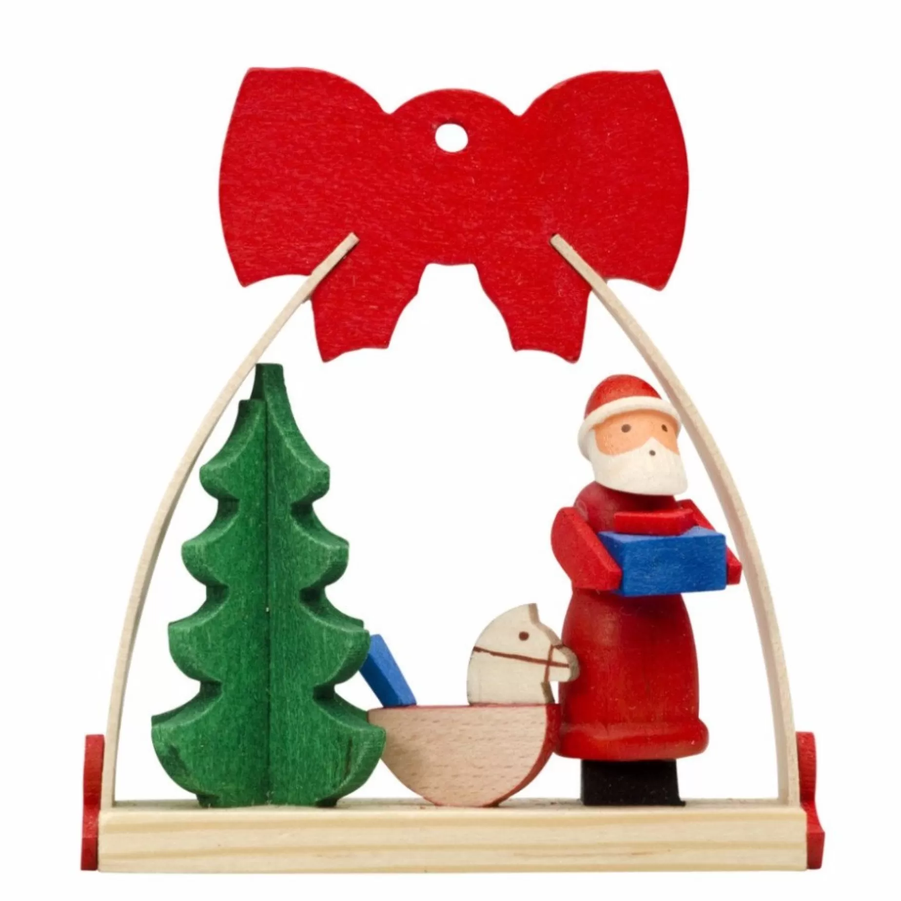 Graupner Dressed In A Bow - Christmas Tree Decoration - Rocking Horse Under The Tree | All Tree Decorations