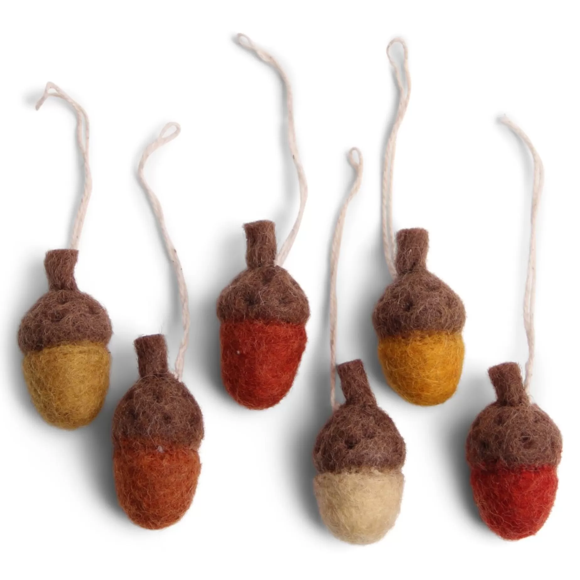 En Gry & Sif Fall Hanging Decoration - Little Acorns In Russet Tones (Set Of 6) | All Tree Decorations