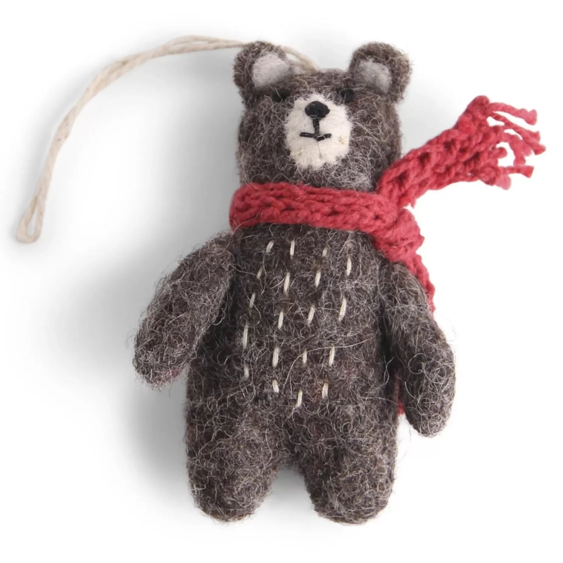 En Gry & Sif Felt Christmas Decorations - Teddy Bear Pair | Felt Christmas Tree Decorations