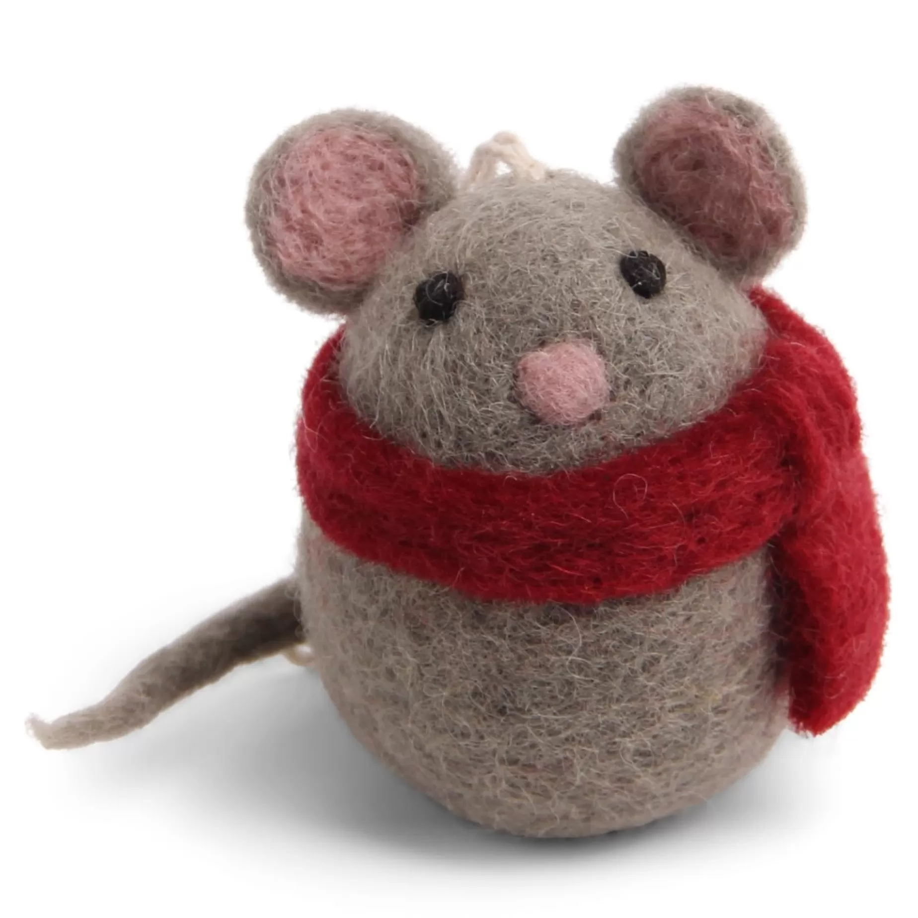 En Gry & Sif Felt Christmas Tree Decoration - Baby Mouse With Scarf | All Tree Decorations