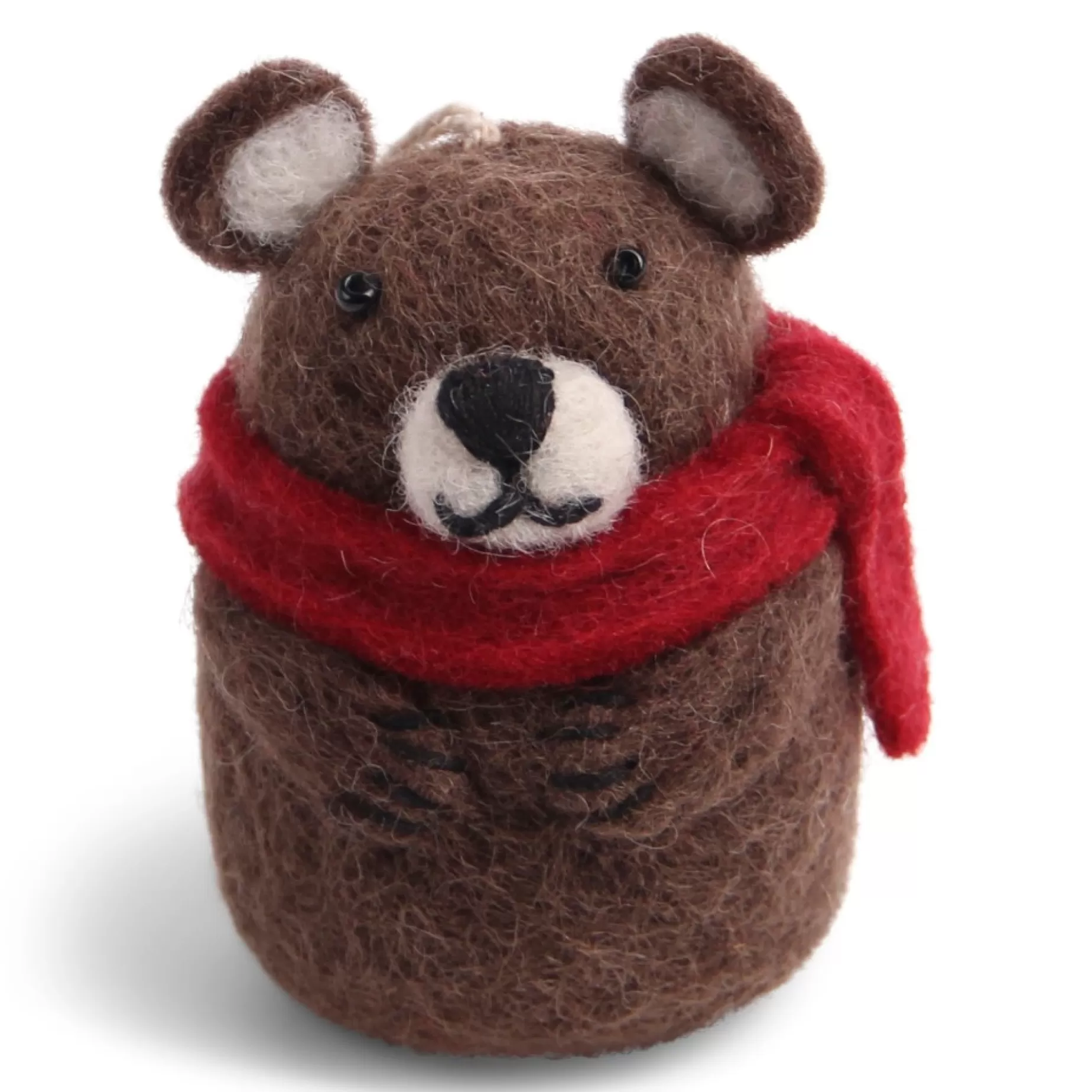 En Gry & Sif Felt Christmas Tree Decoration - Bear With Scarf | All Tree Decorations