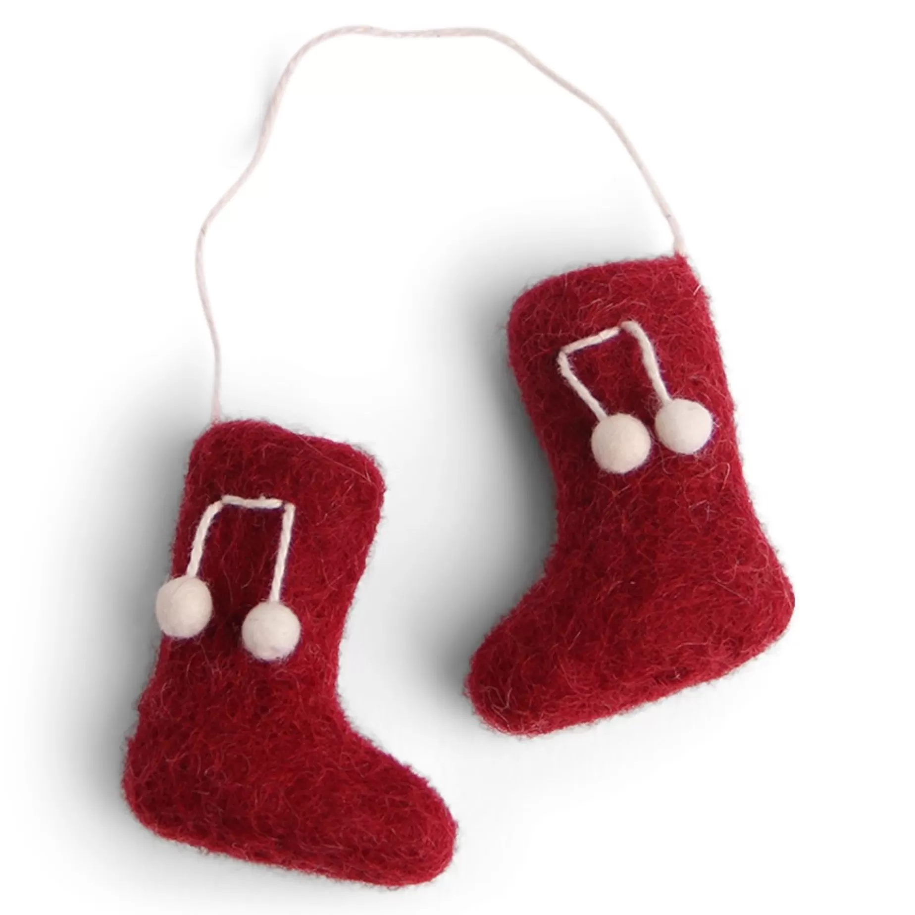 En Gry & Sif Felt Christmas Tree Decoration - Booties In Festive Red | All Tree Decorations