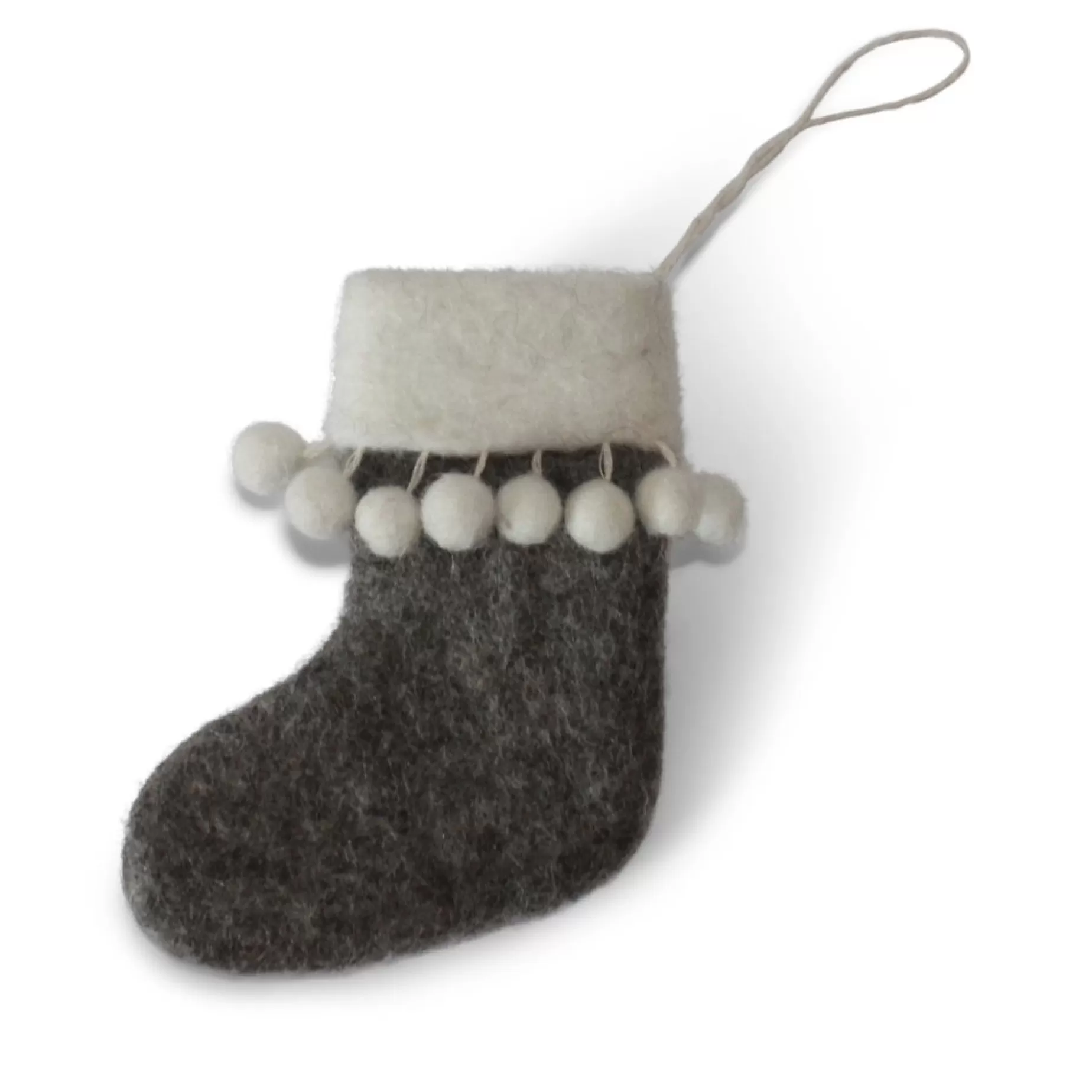 En Gry & Sif Felt Christmas Tree Decoration - Christmas Stockings With Pom-Poms | All Tree Decorations
