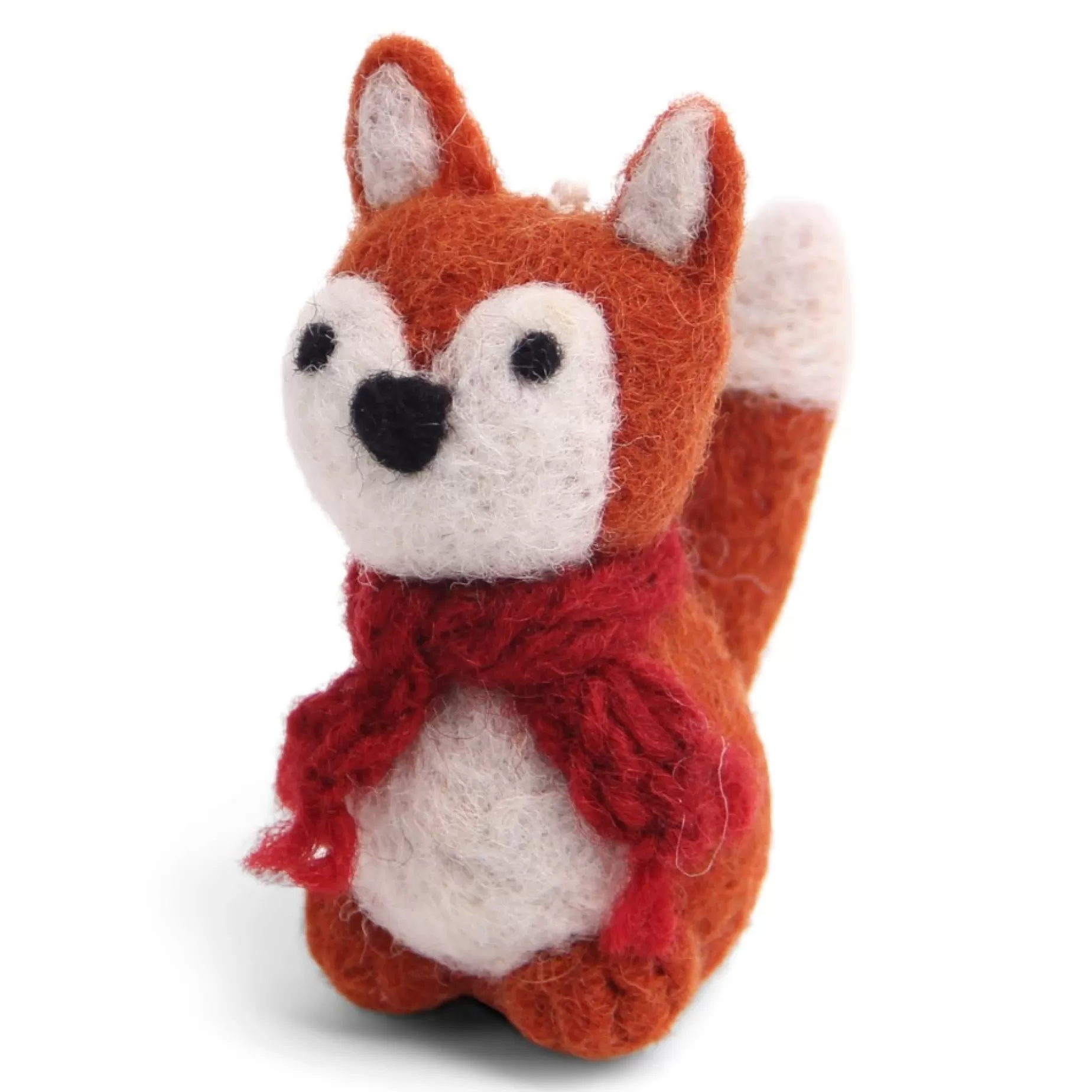 En Gry & Sif Felt Christmas Tree Decoration - Fox With Scarf | Felt Christmas Tree Decorations