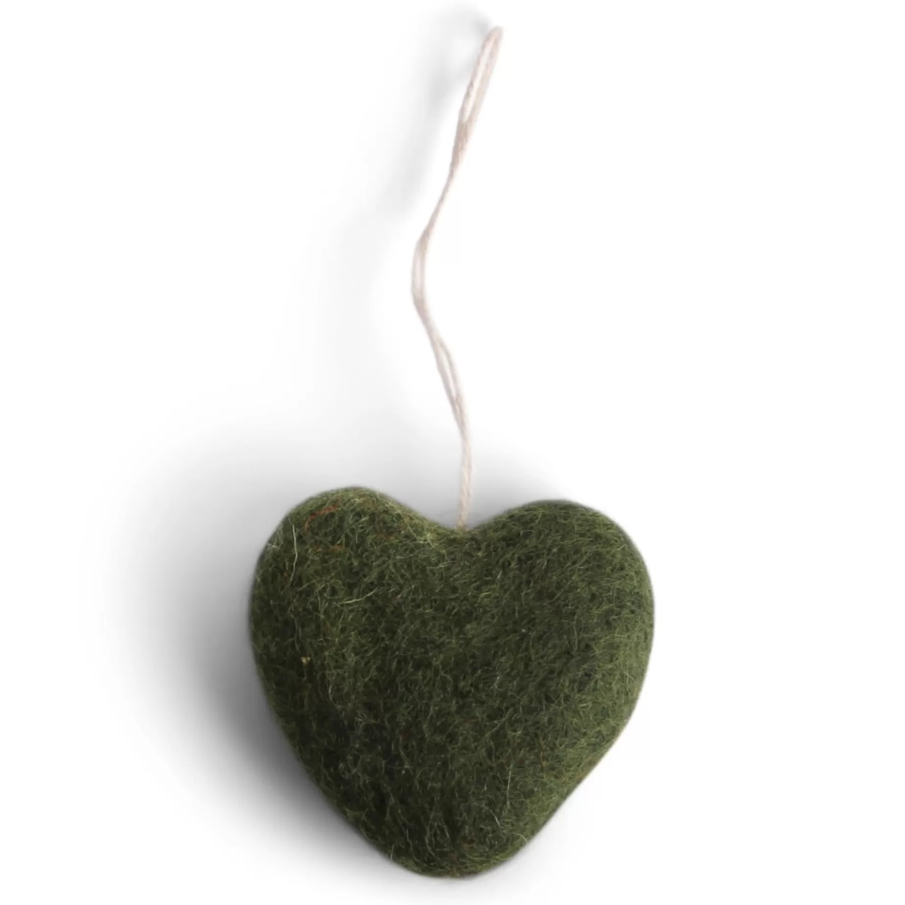 En Gry & Sif Felt Christmas Tree Decoration - Hearts (Green) - Set Of 3 | Felt Christmas Tree Decorations