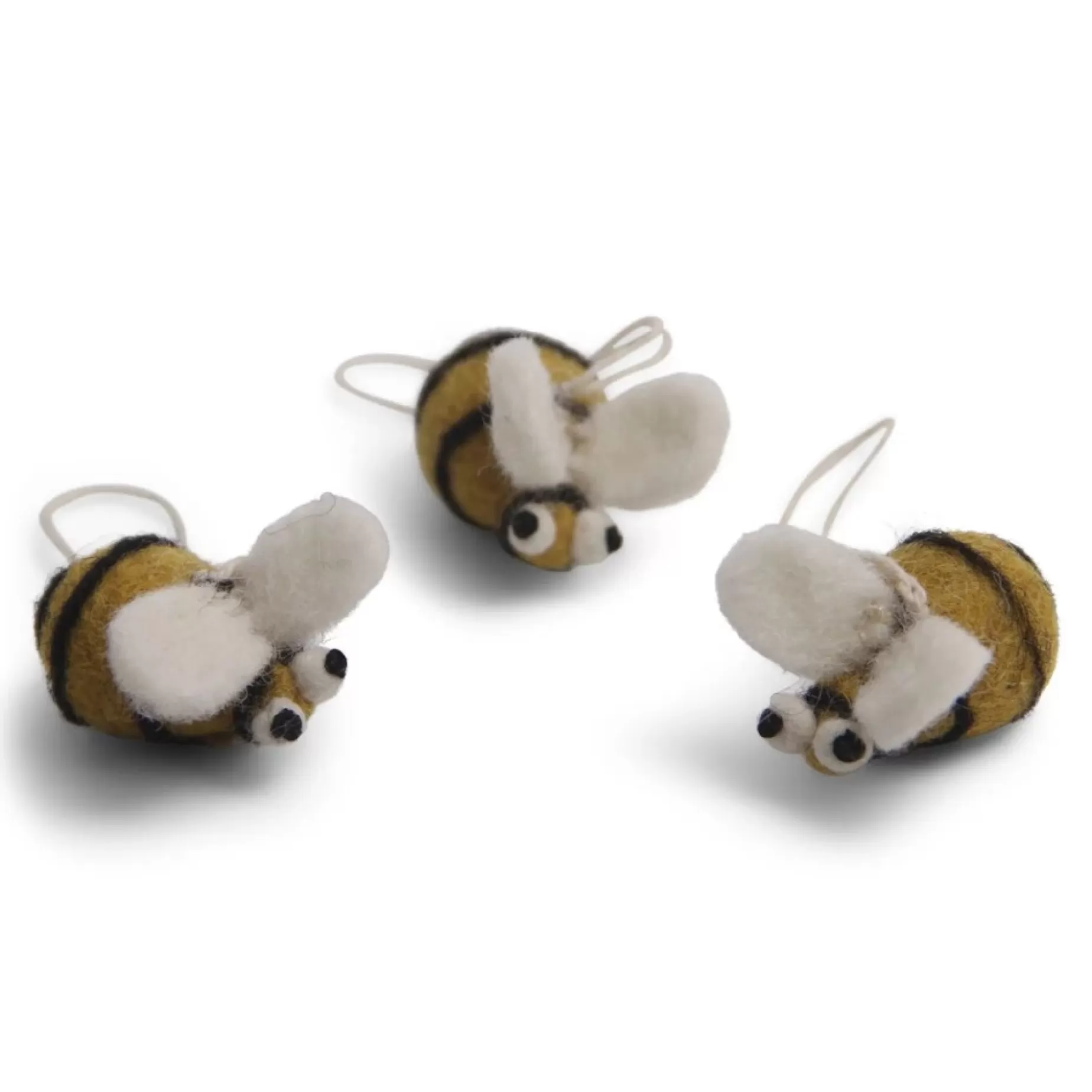 En Gry & Sif Felt Christmas Tree Decoration - Honey Bees (Set Of 3) | Felt Christmas Tree Decorations