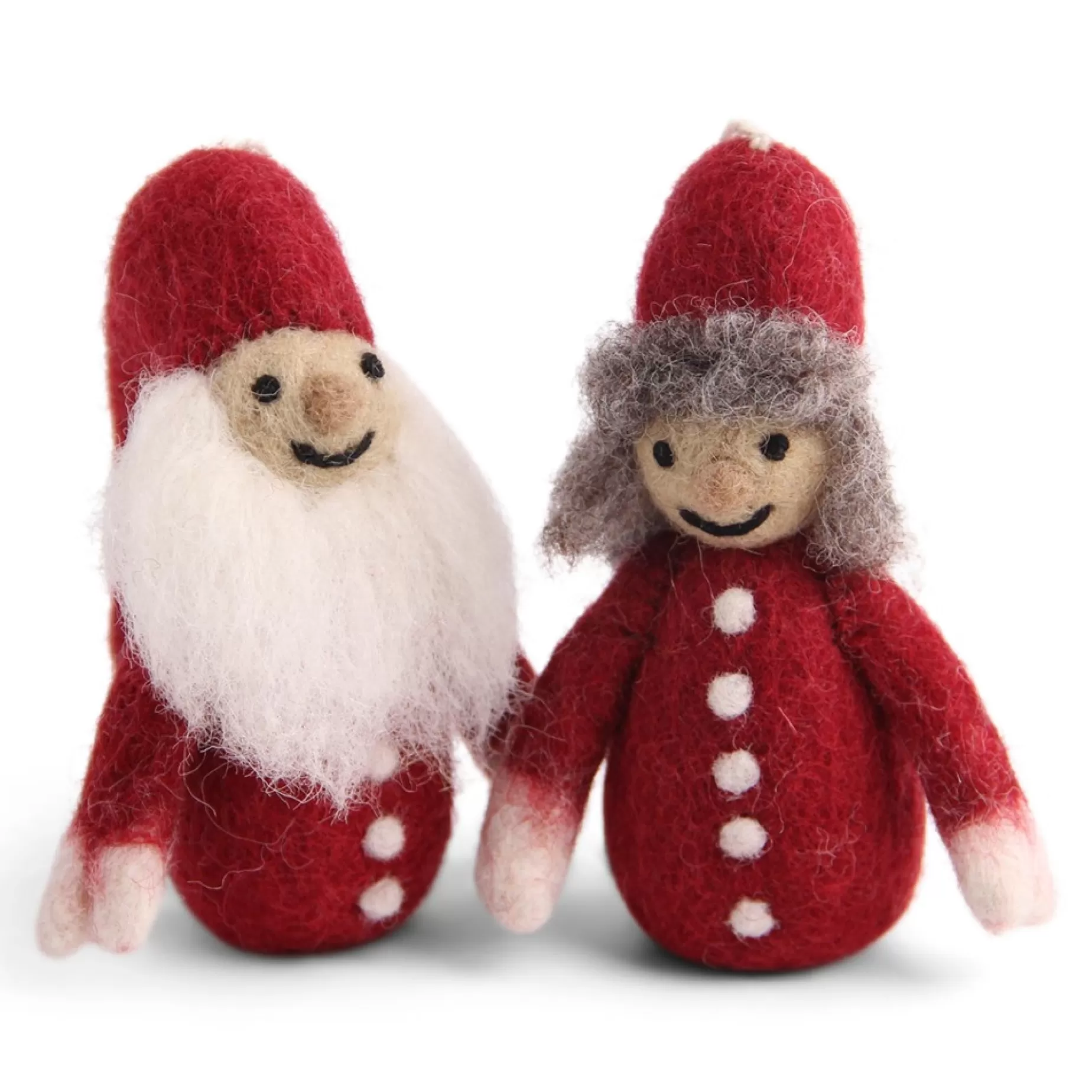 En Gry & Sif Felt Christmas Tree Decoration - Mr And Mrs Pixie (Large) | All Tree Decorations