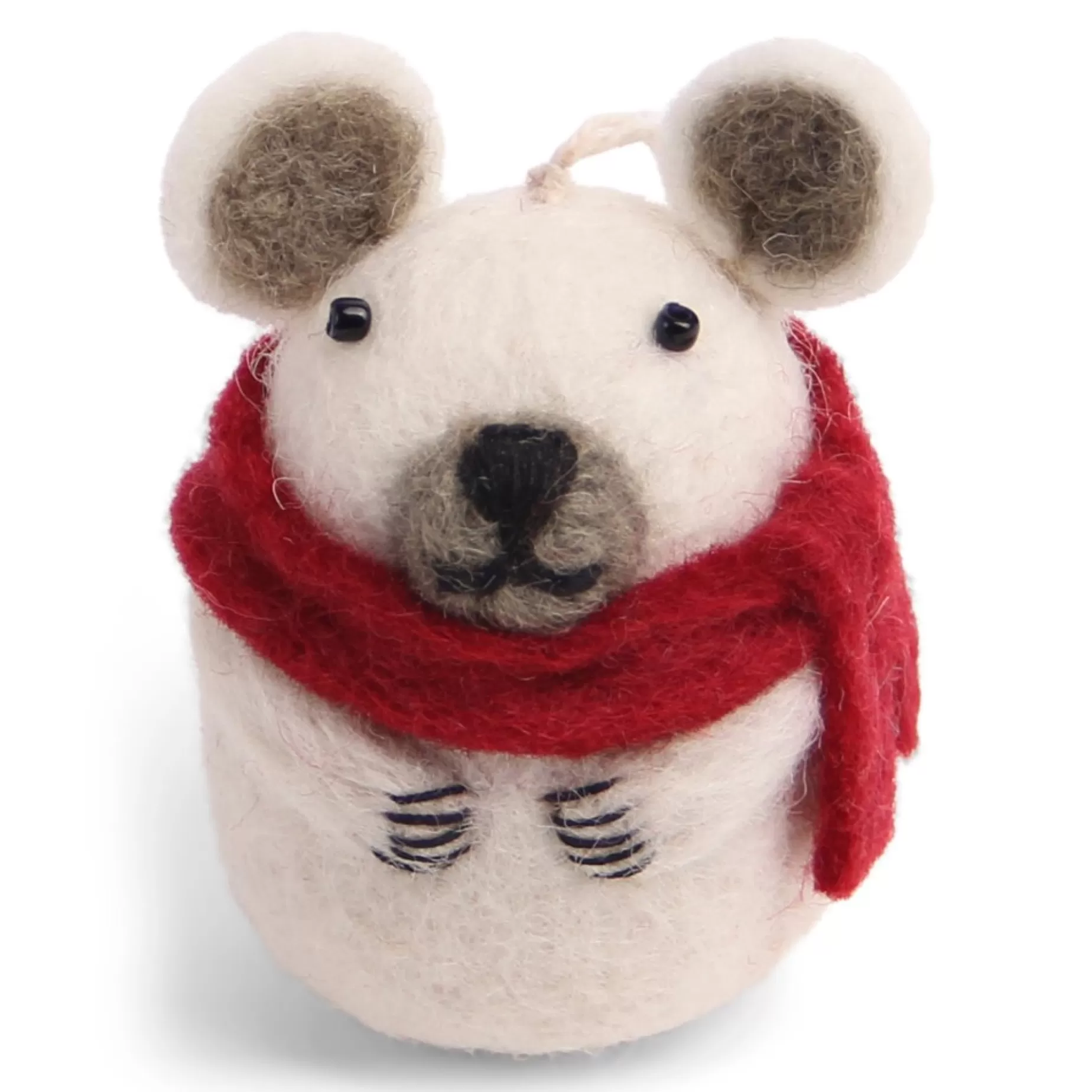 En Gry & Sif Felt Christmas Tree Decoration - Polar Bear (Mini) With Scarf | All Tree Decorations