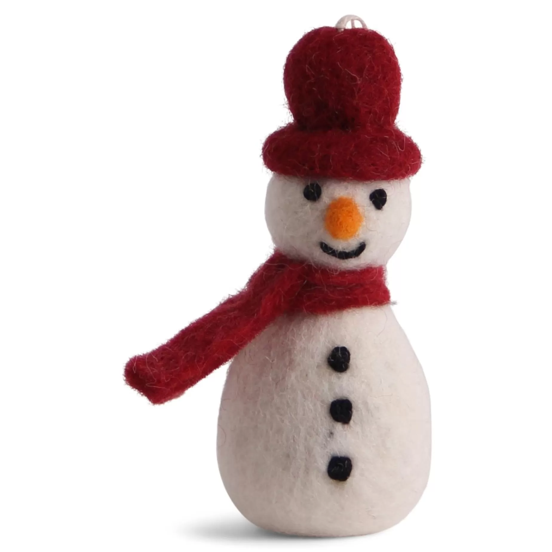 En Gry & Sif Felt Christmas Tree Decoration - Snowman With Red Hat And Scarf | All Tree Decorations