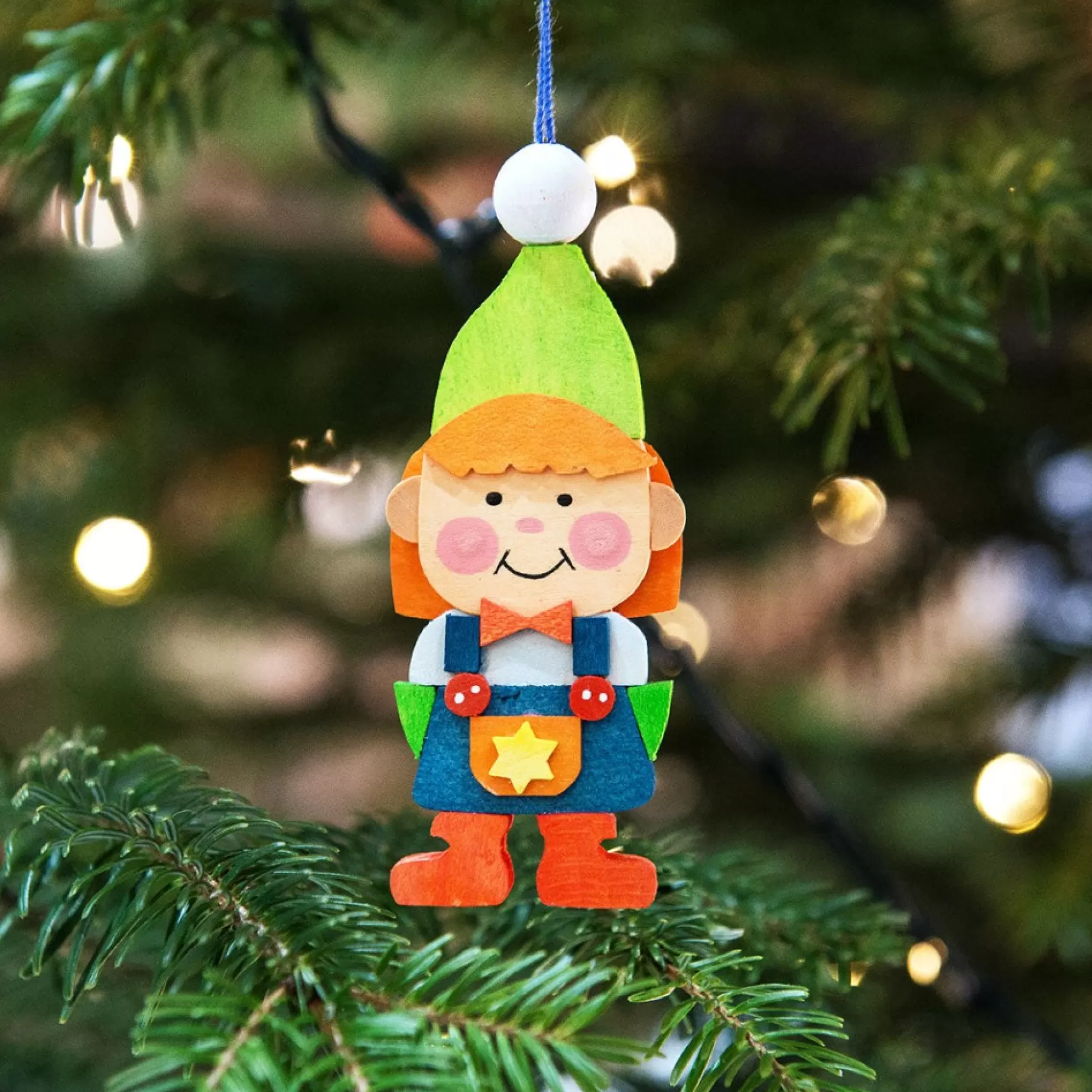 Graupner Gnome Children (Girl In Green) - Christmas Tree Decoration | All Tree Decorations