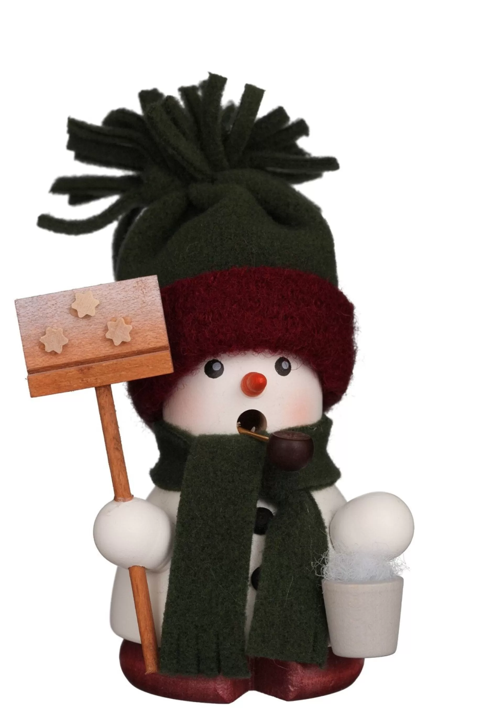 Christian Ulbricht Incense Burner - Mini - Snowman With Starry Shovel | Small Incense Burners