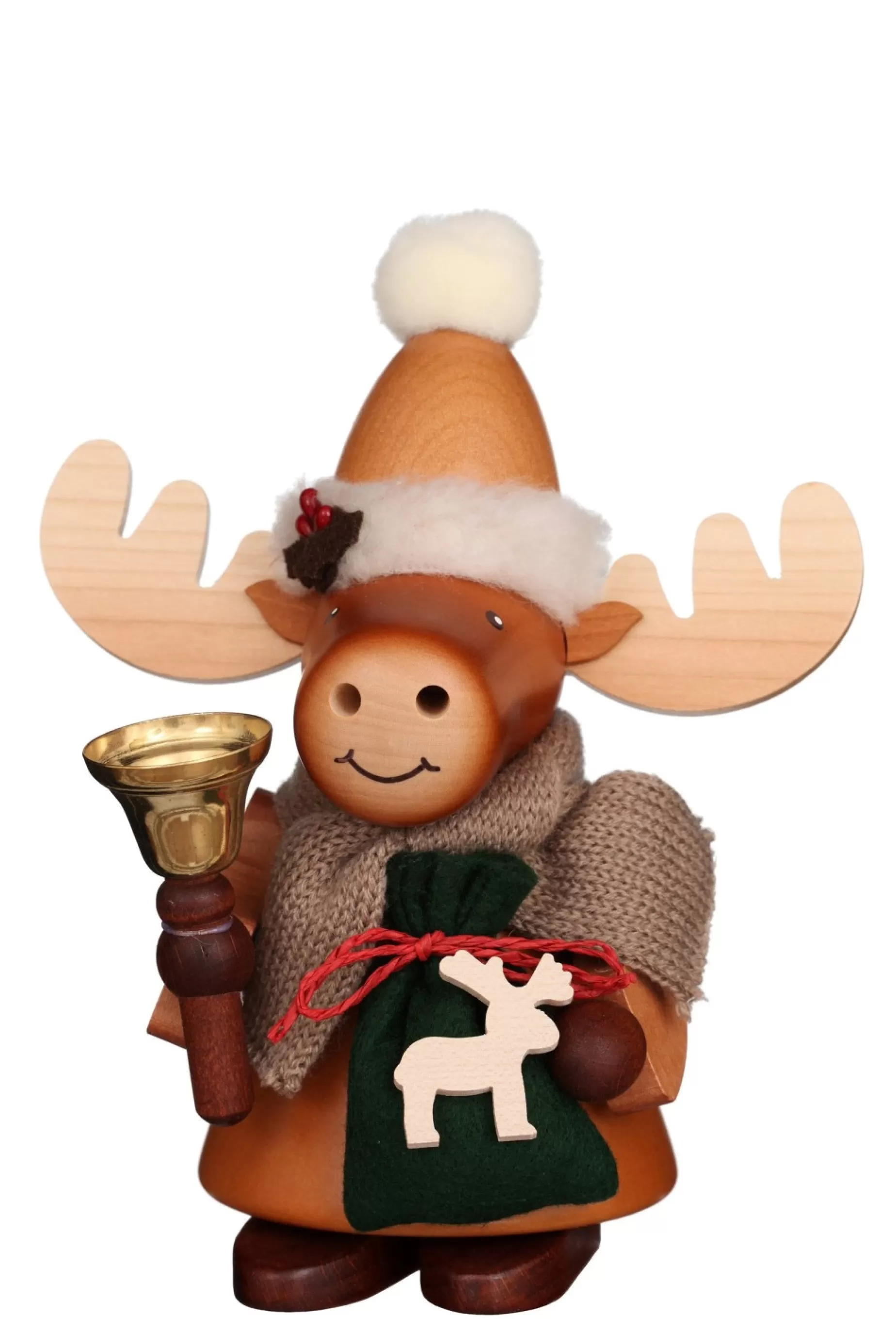 Christian Ulbricht Incense Burner - Premium - Hugo The Christmas Moose With Bell | Traditional Incense Burners