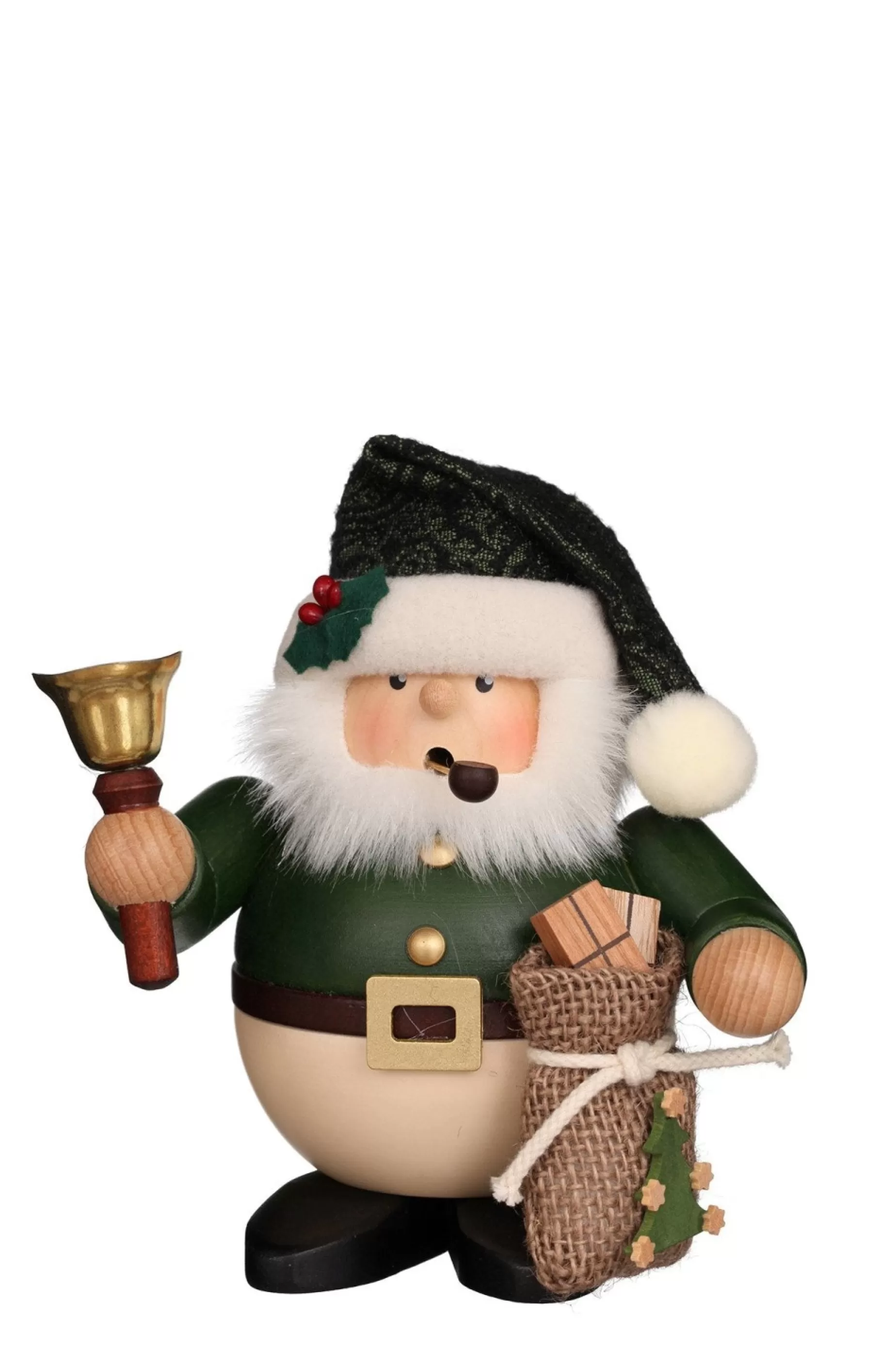 Christian Ulbricht Incense Burner - Premium - Santa With Bell (Green) | All Incense Burners