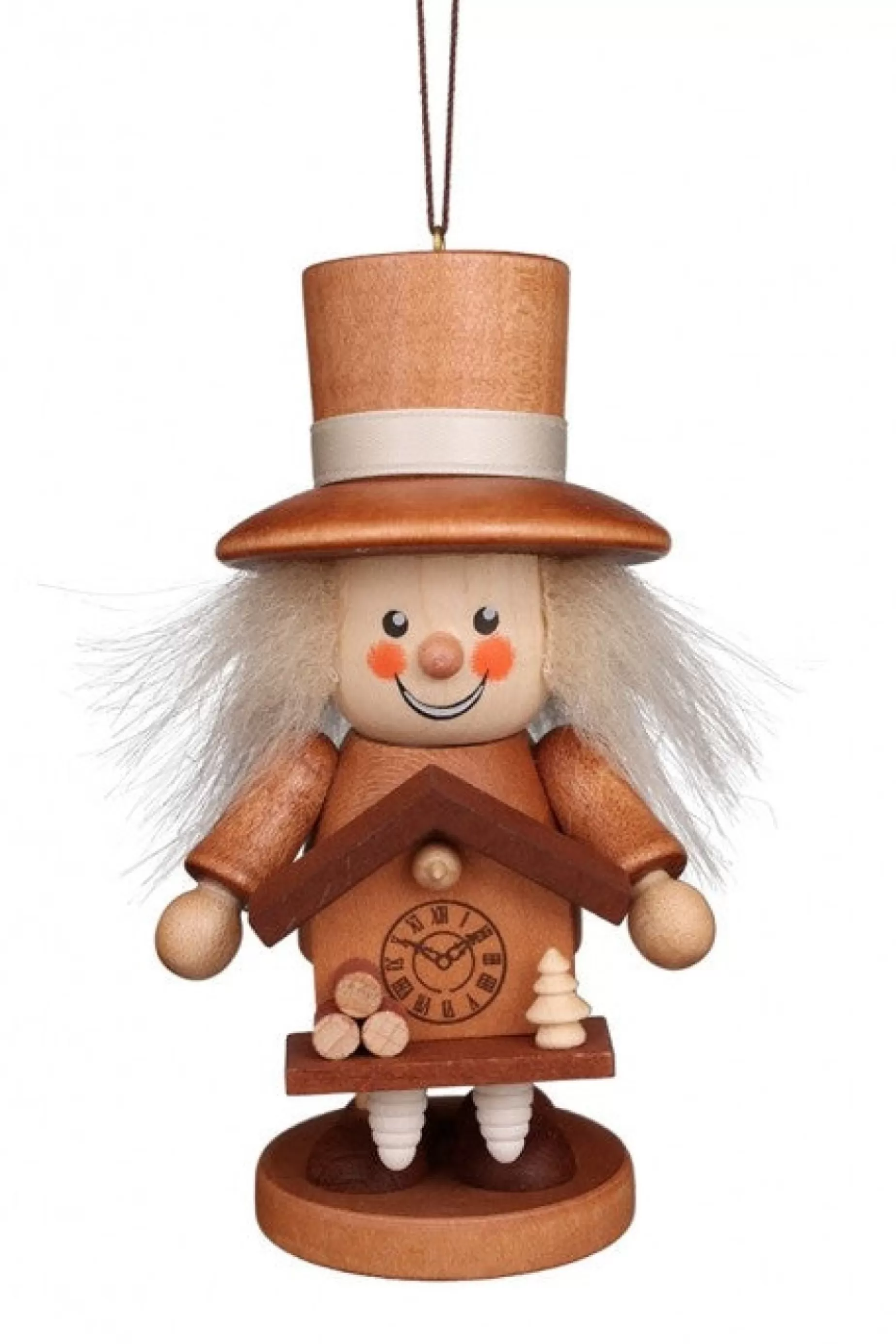 Christian Ulbricht Large Gnome Christmas Tree Decoration - Cuckoo Clock Maker (Natural) | All Tree Decorations