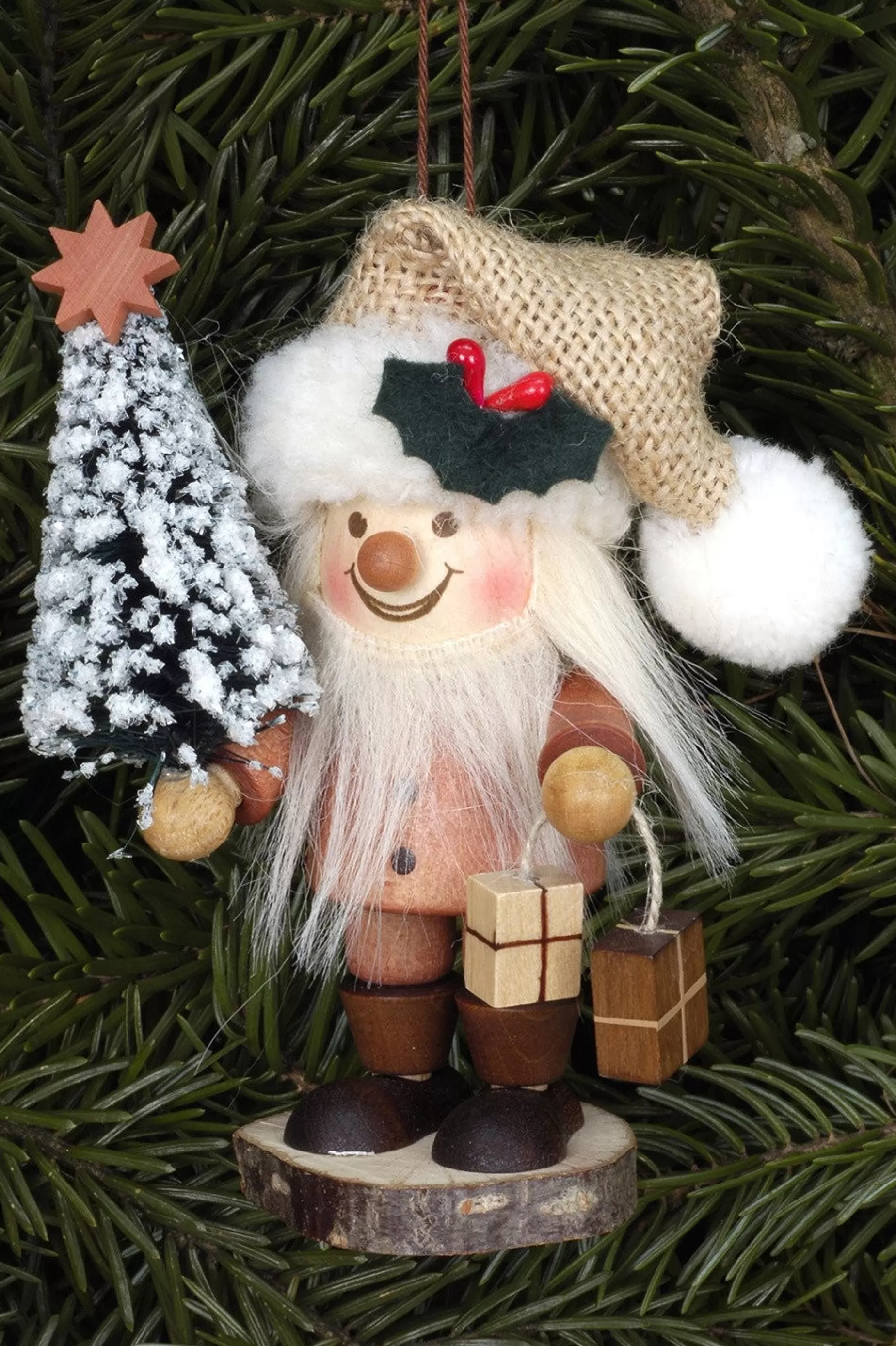 Christian Ulbricht Large Gnome Christmas Tree Decoration - Elf With Presents | All Tree Decorations