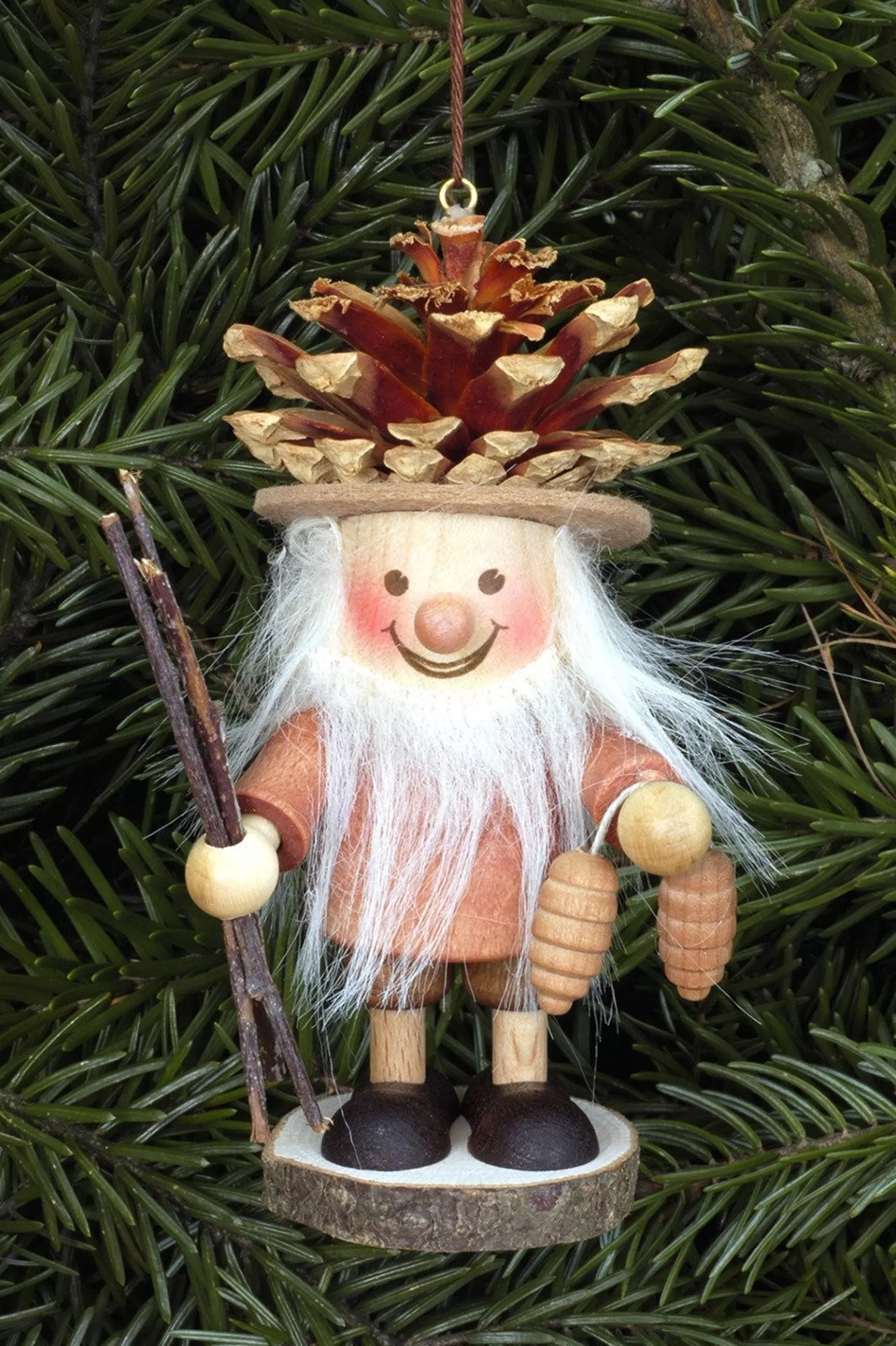 Christian Ulbricht Large Gnome Christmas Tree Decoration - Fir-Cone Gnome | All Tree Decorations