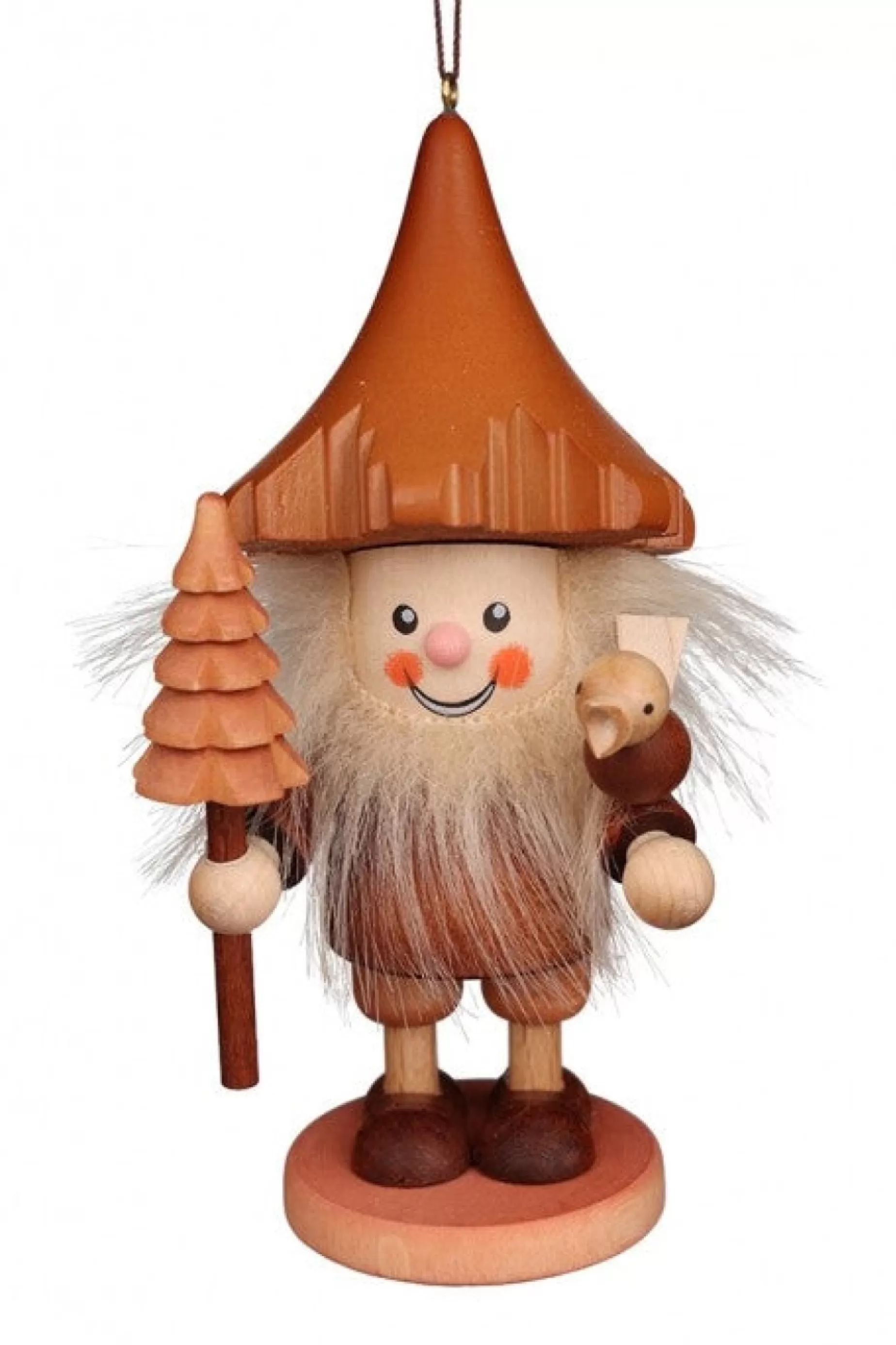Christian Ulbricht Large Gnome Christmas Tree Decoration - Woodsman With Bird | All Tree Decorations
