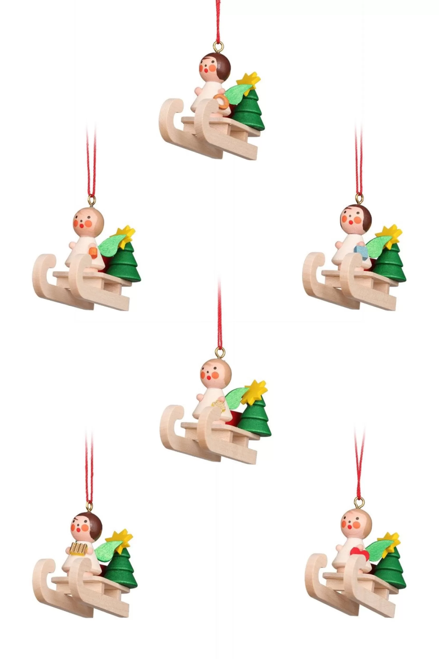 Christian Ulbricht Mini Angel - Sledding - Christmas Tree Decoration | All Tree Decorations