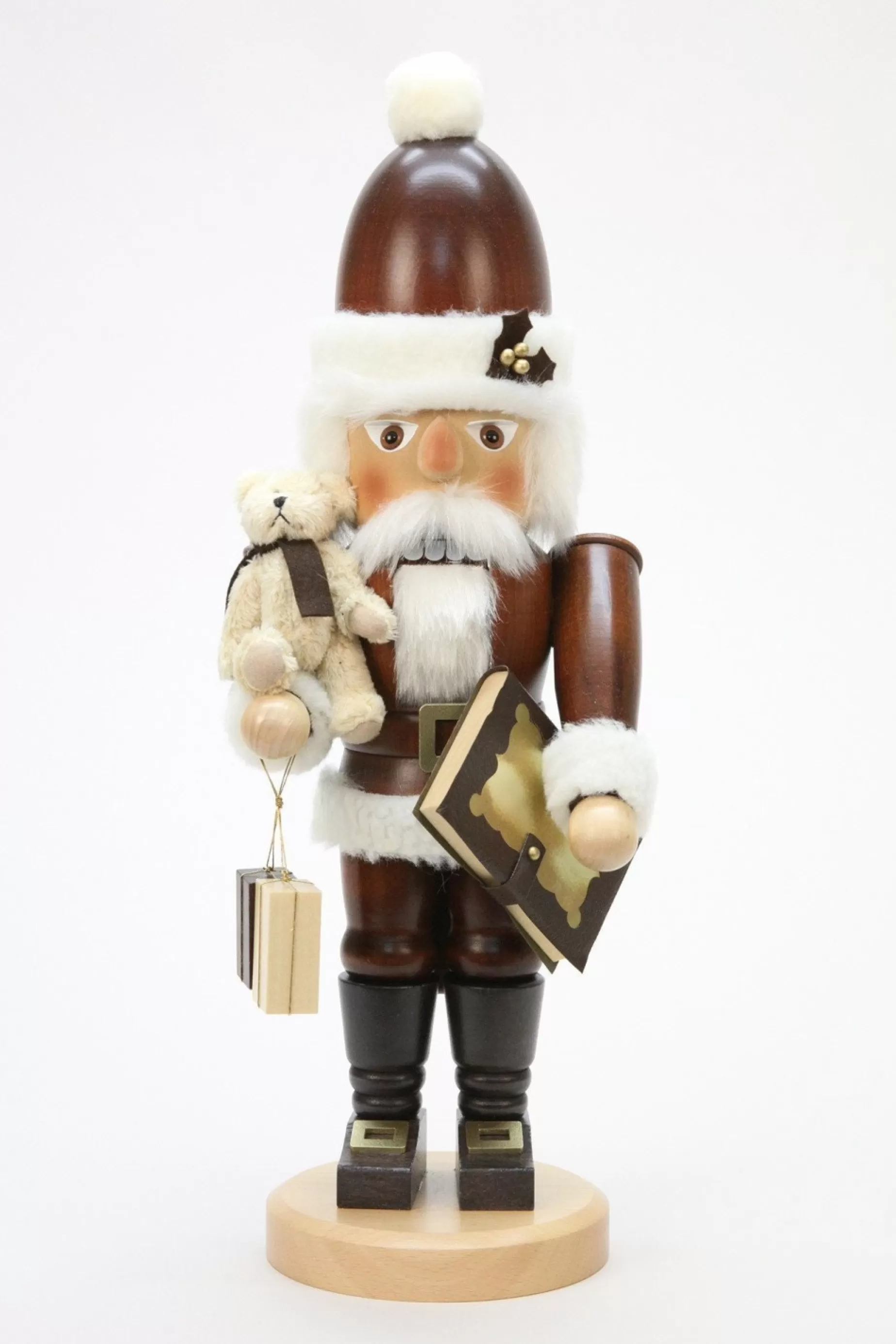 Christian Ulbricht Nutcracker (Classic) - Santa With Teddy And Storybook (Natural) | All Nutcrackers