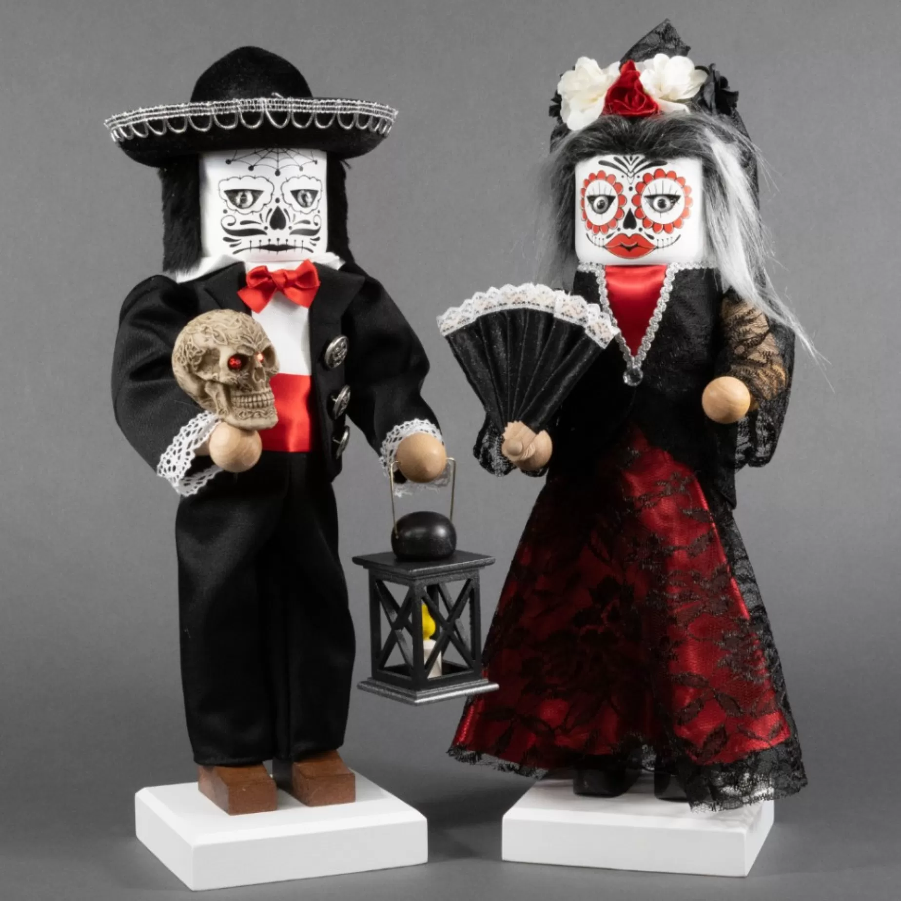 Christian Ulbricht Nutcracker (Premium Collector'S Edition) - Halloween Calavera And Catrina - Pair | Halloween Nutcrackers
