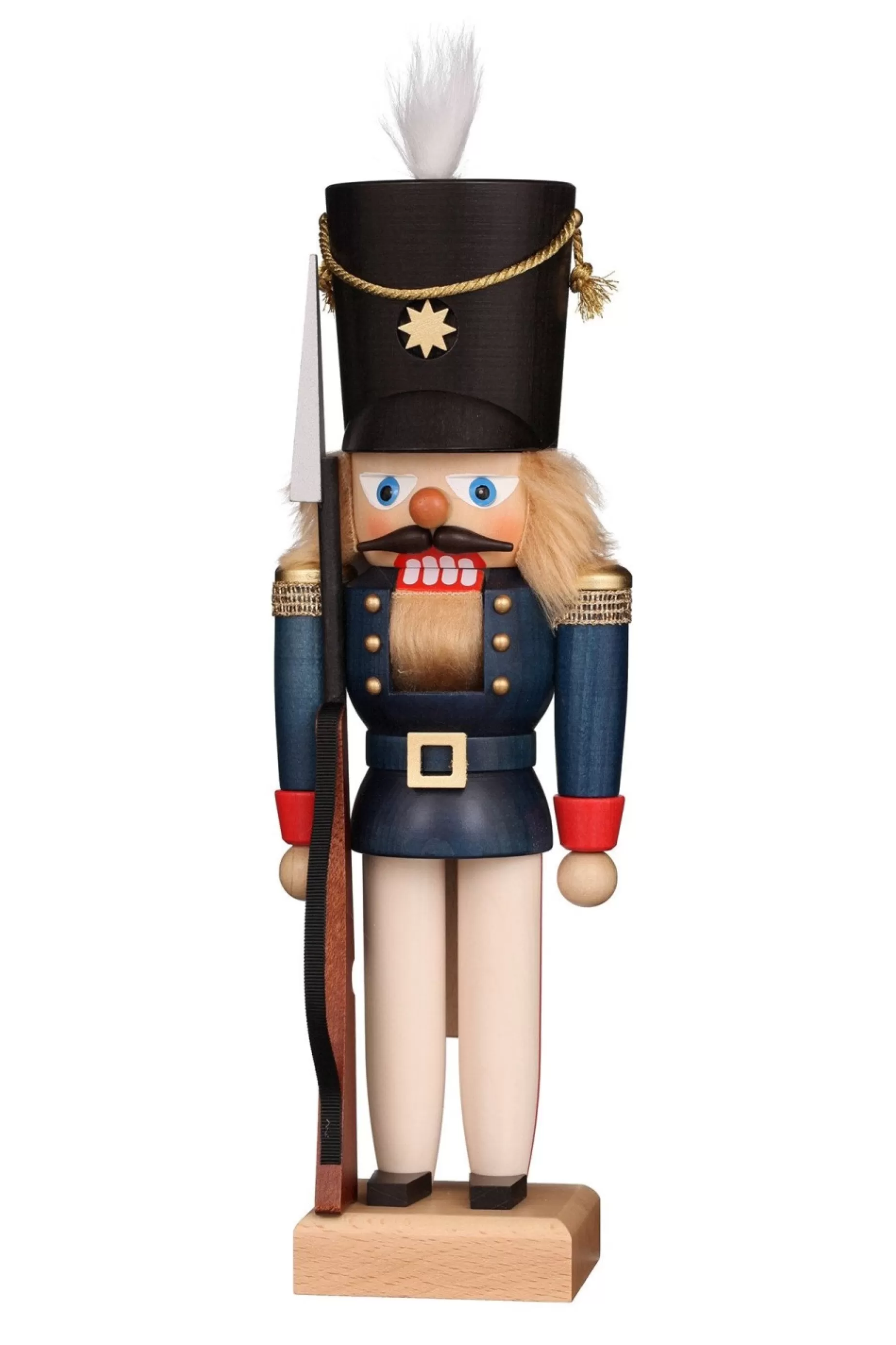 Christian Ulbricht Nutcracker (Small) - Soldier With Blonde Hair And Blue Coat | All Nutcrackers