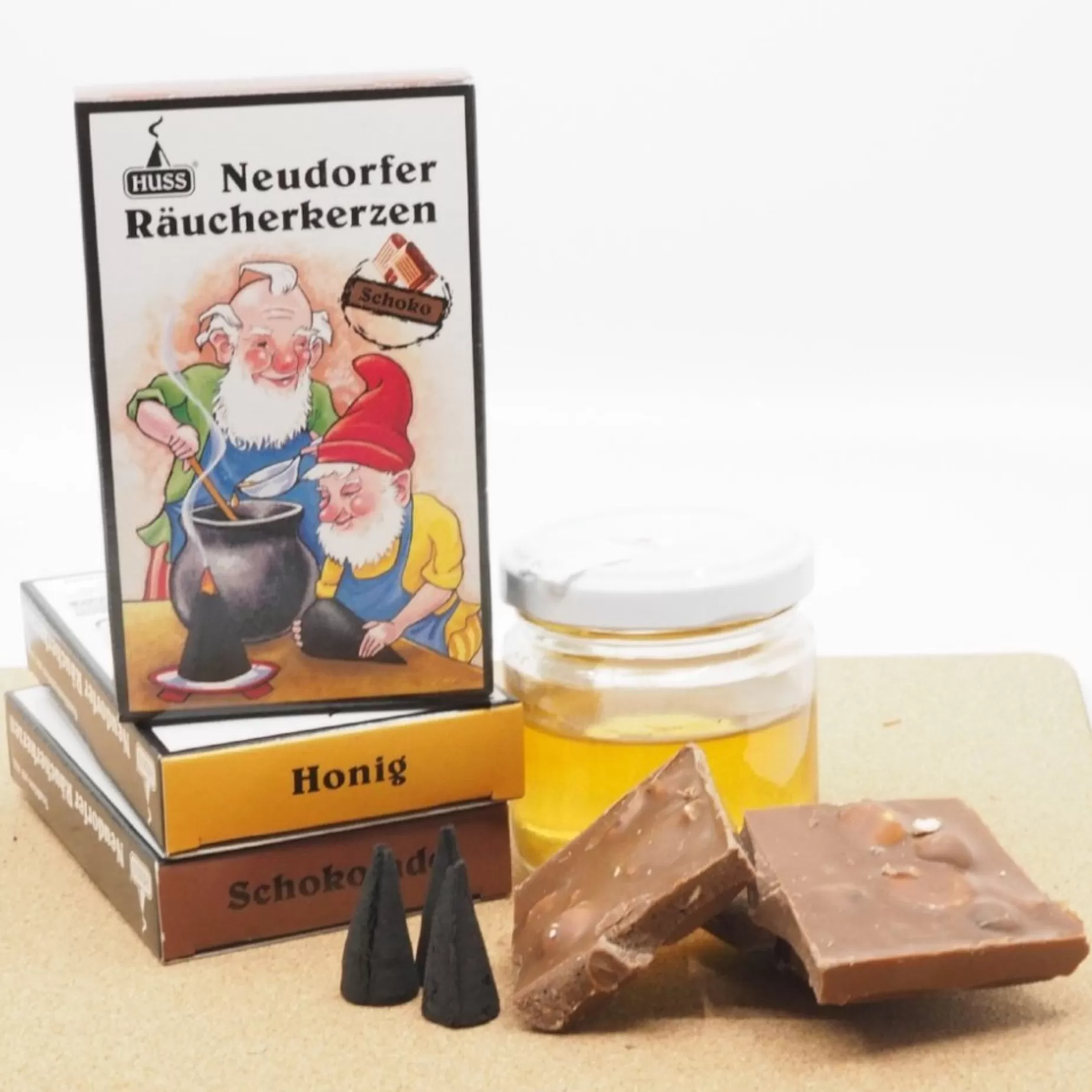 Jürgen Huss Premium Incense Cones (Regular-Sized) - 'Sweet Treats' 2-Pack - Chocolate & Honey | All Incense Burners