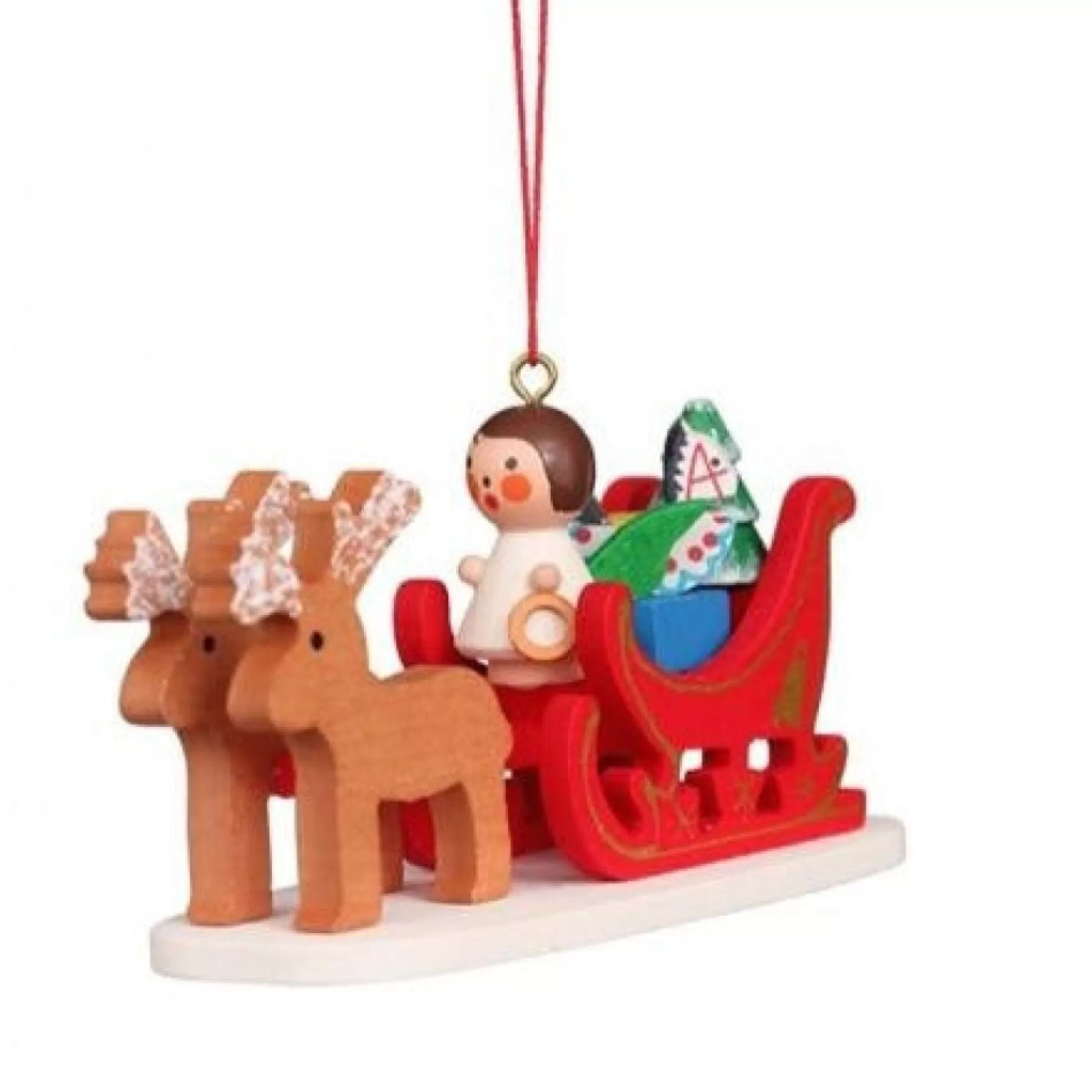 Christian Ulbricht Reindeer Sleigh With Angel - Christmas Tree Decoration | All Tree Decorations
