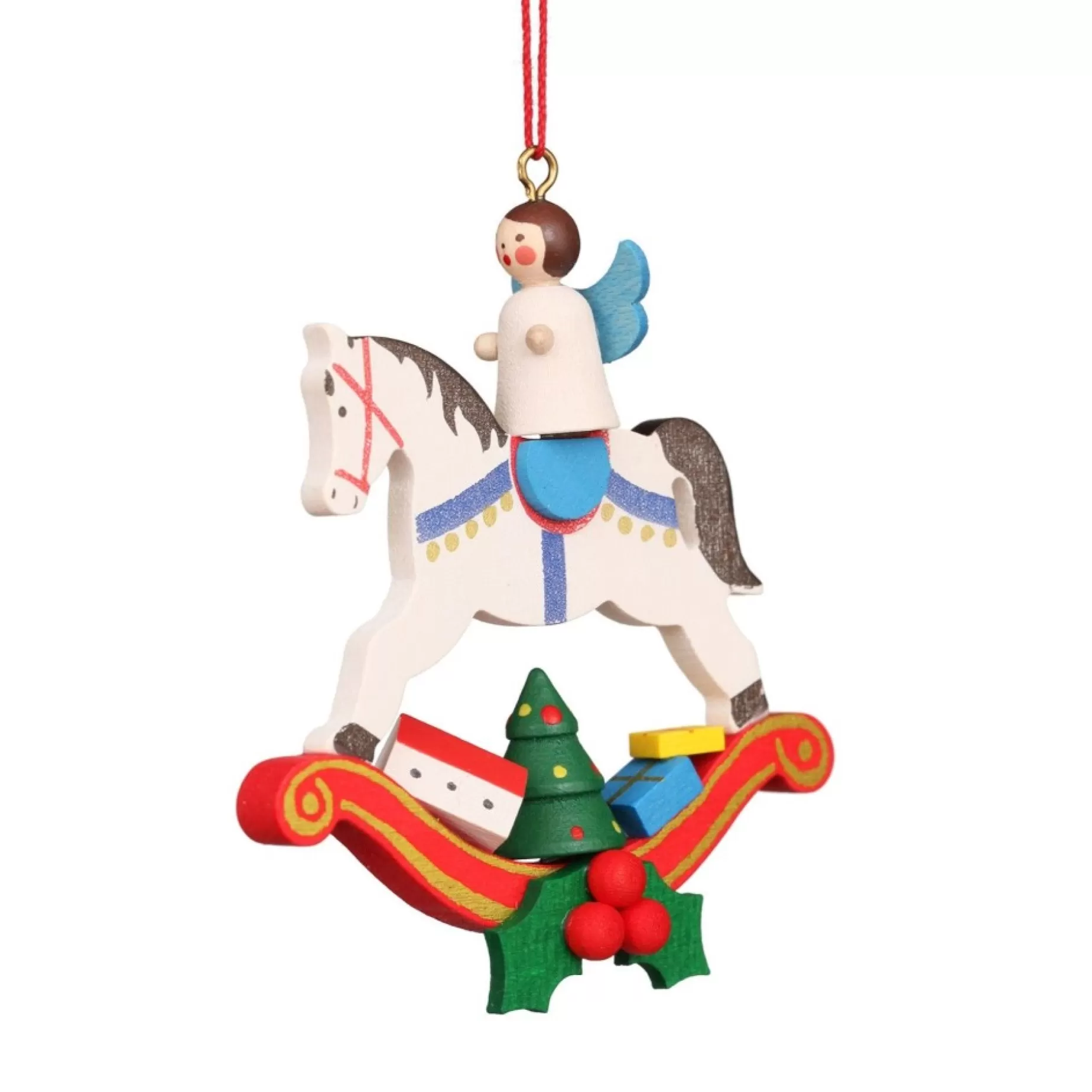 Christian Ulbricht Rocking Horse With Angel - Christmas Tree Decoration | All Tree Decorations