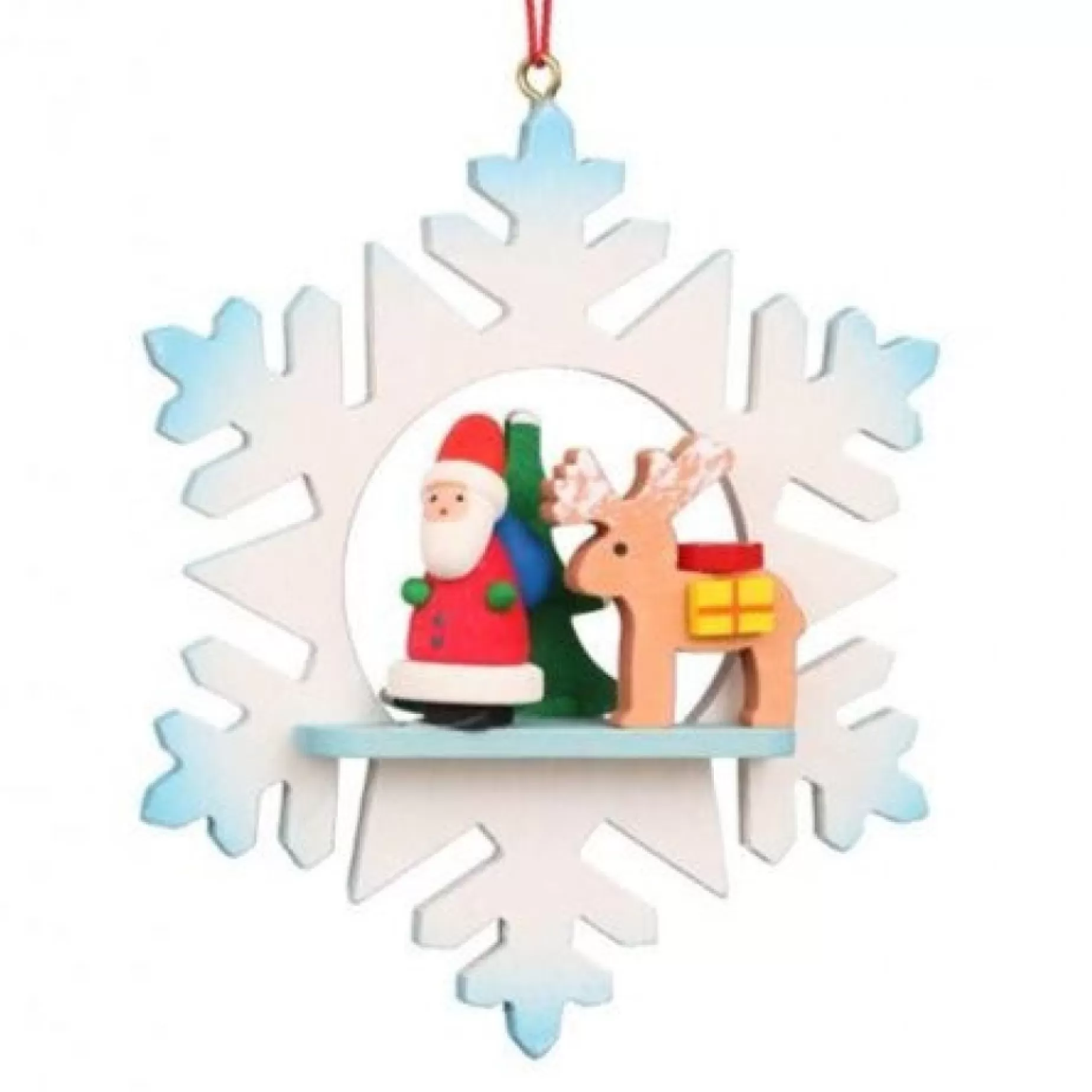 Christian Ulbricht Snowflake - Santa And Rudolph - Christmas Tree Decoration | All Tree Decorations