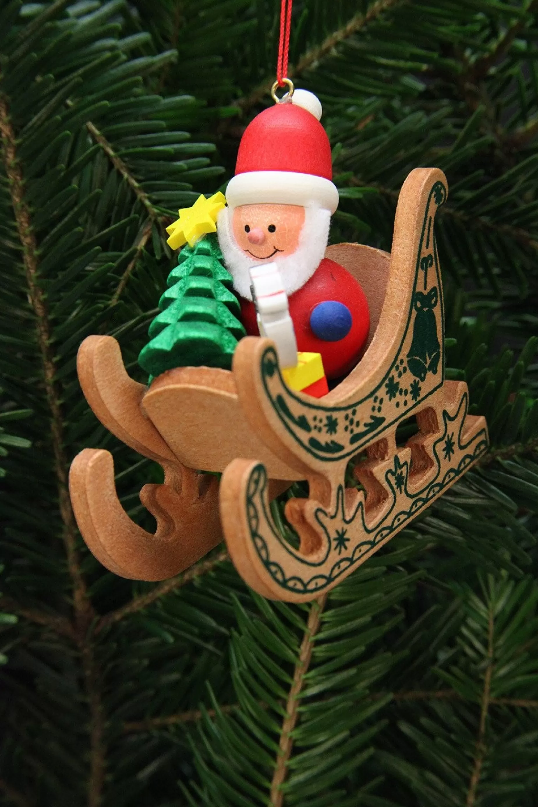 Christian Ulbricht Stencilled Sleigh - Santa - Christmas Tree Decoration | All Tree Decorations