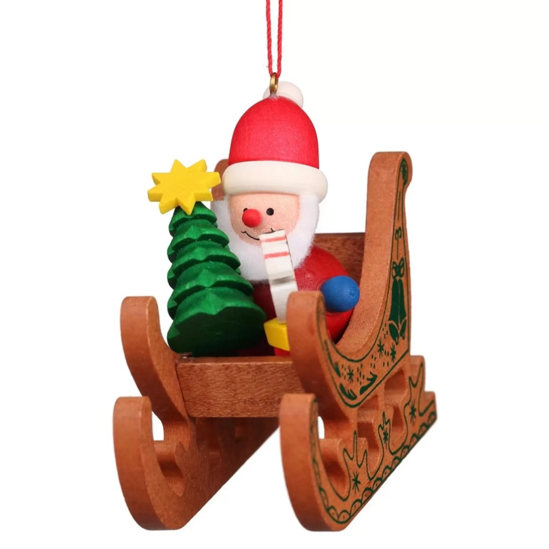 Christian Ulbricht Stencilled Sleigh - Santa - Christmas Tree Decoration | All Tree Decorations