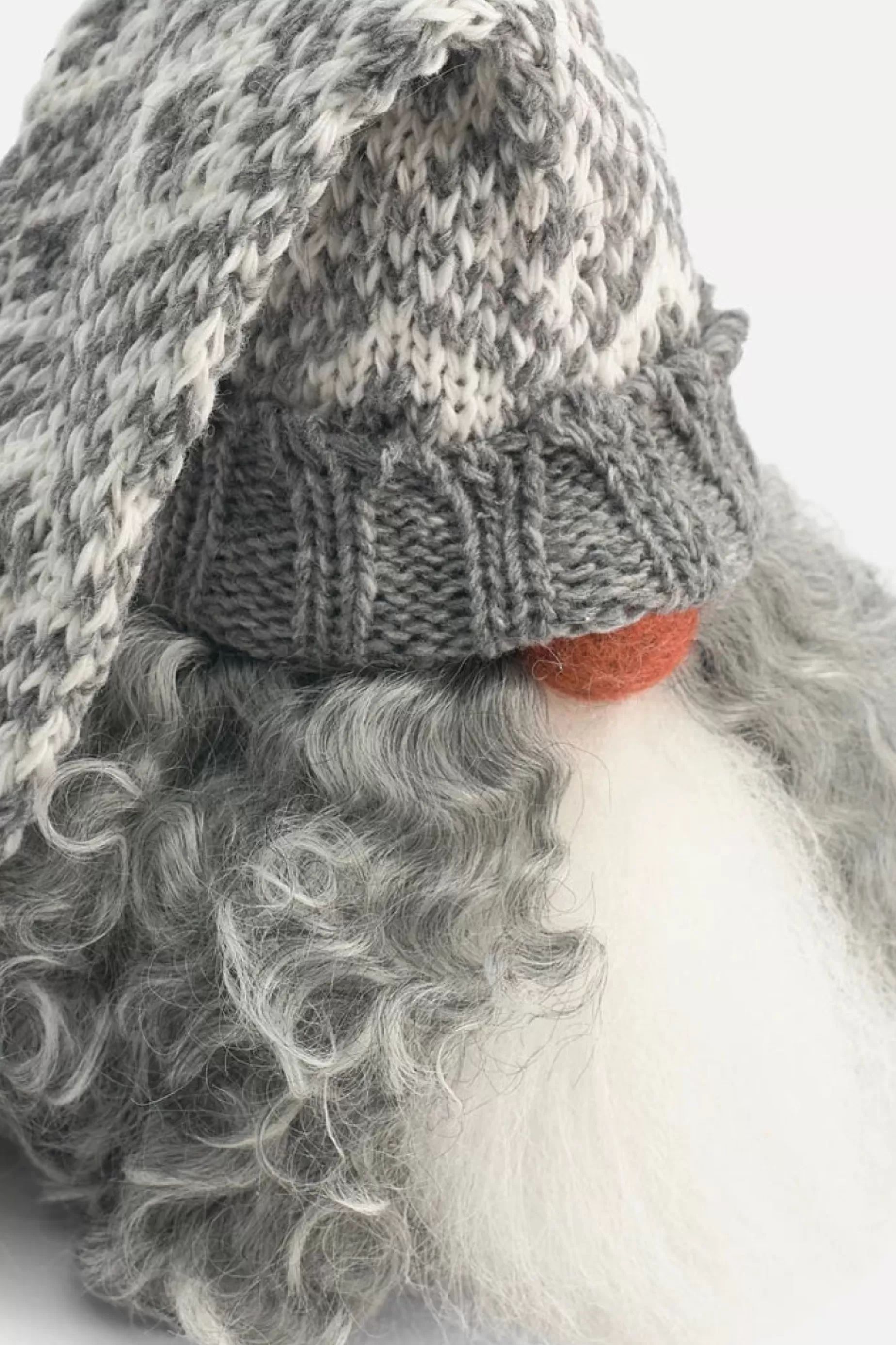 Asas Tomtebod Tomte Gnome - Viktor With Knitted Cap (Grey And White) | Tomte Gnomes
