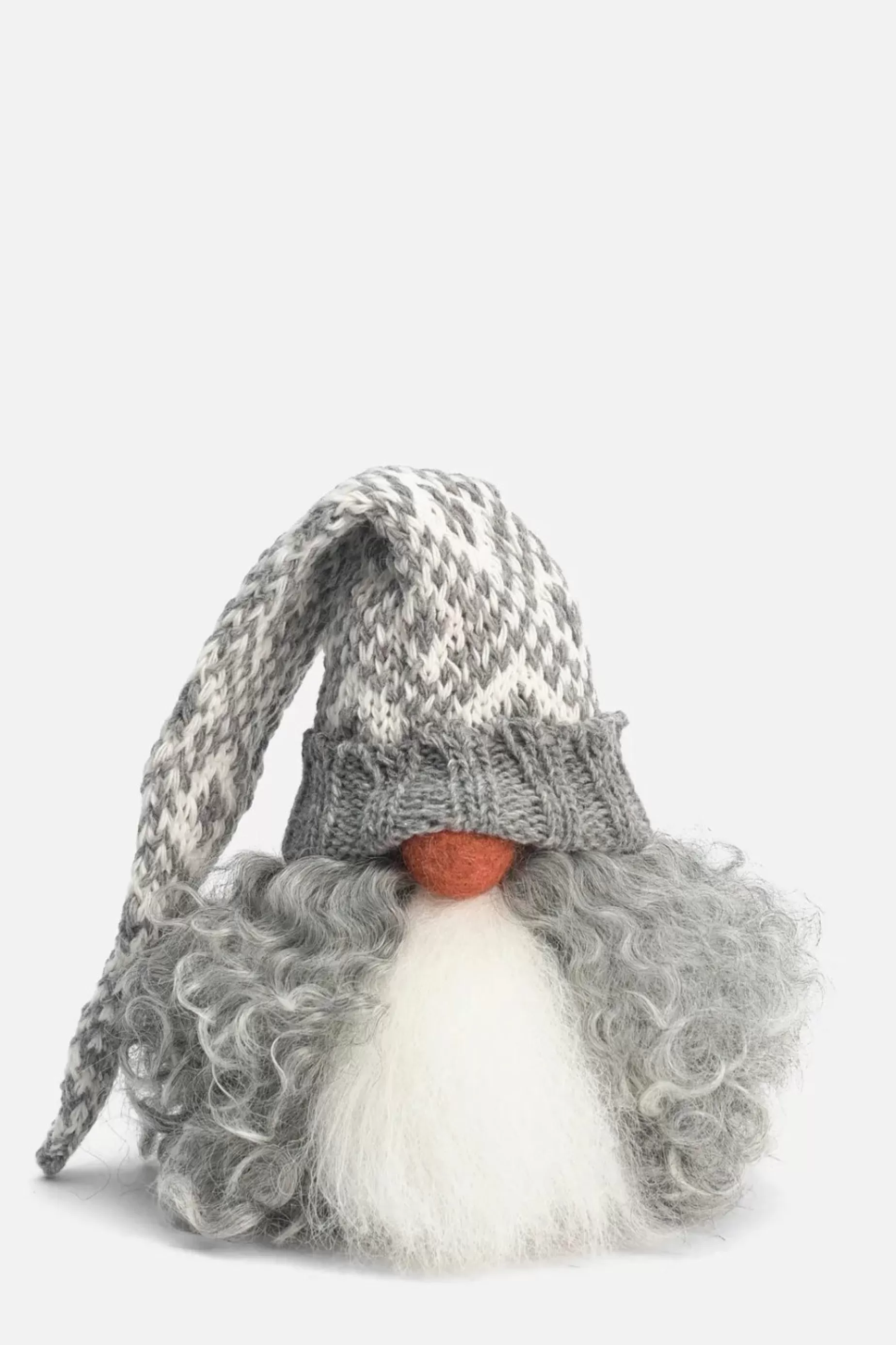 Asas Tomtebod Tomte Gnome - Viktor With Knitted Cap (Grey And White) | Tomte Gnomes